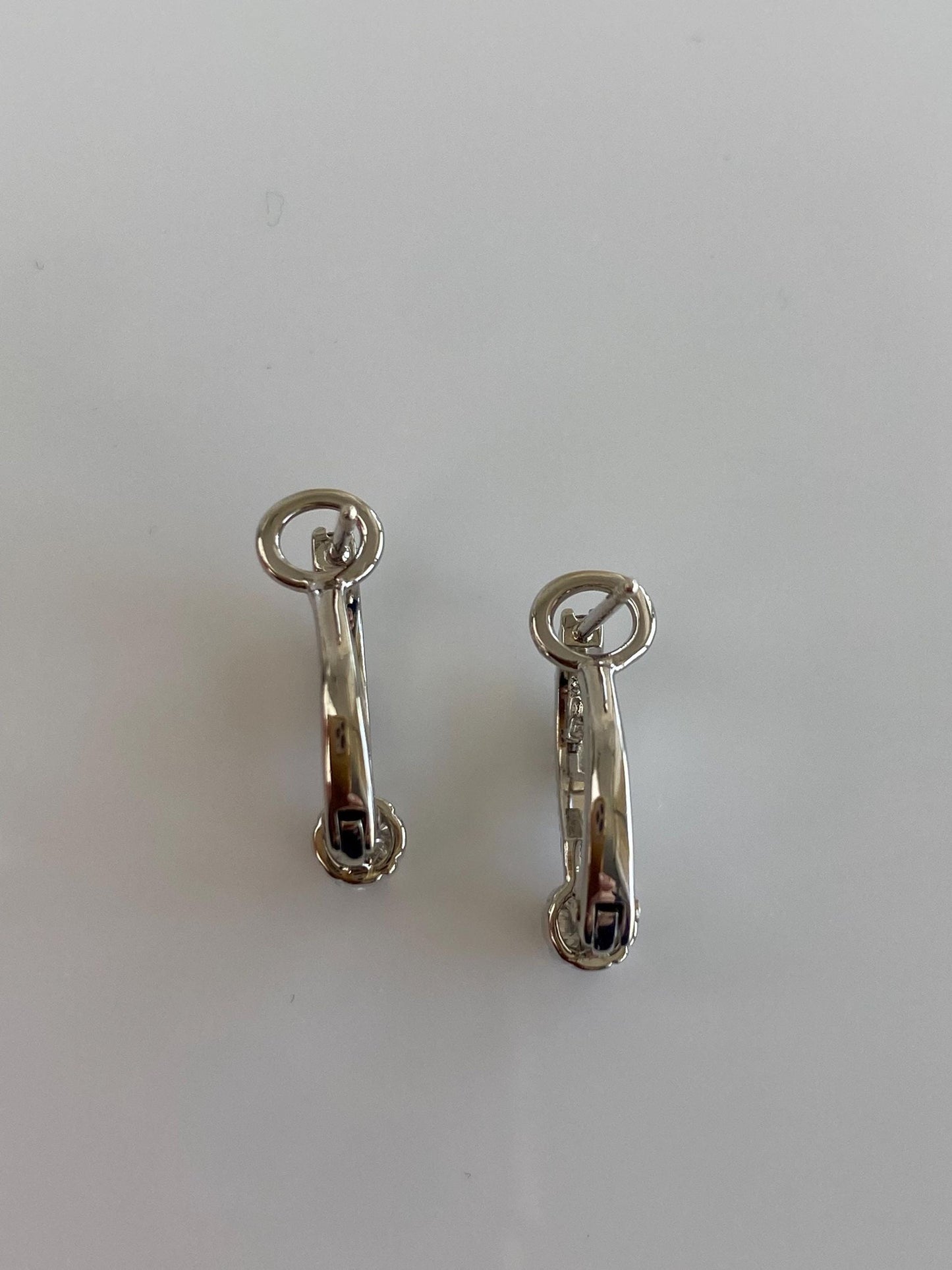 Vintage Solid 14k White Gold Diamond Drop Earrings