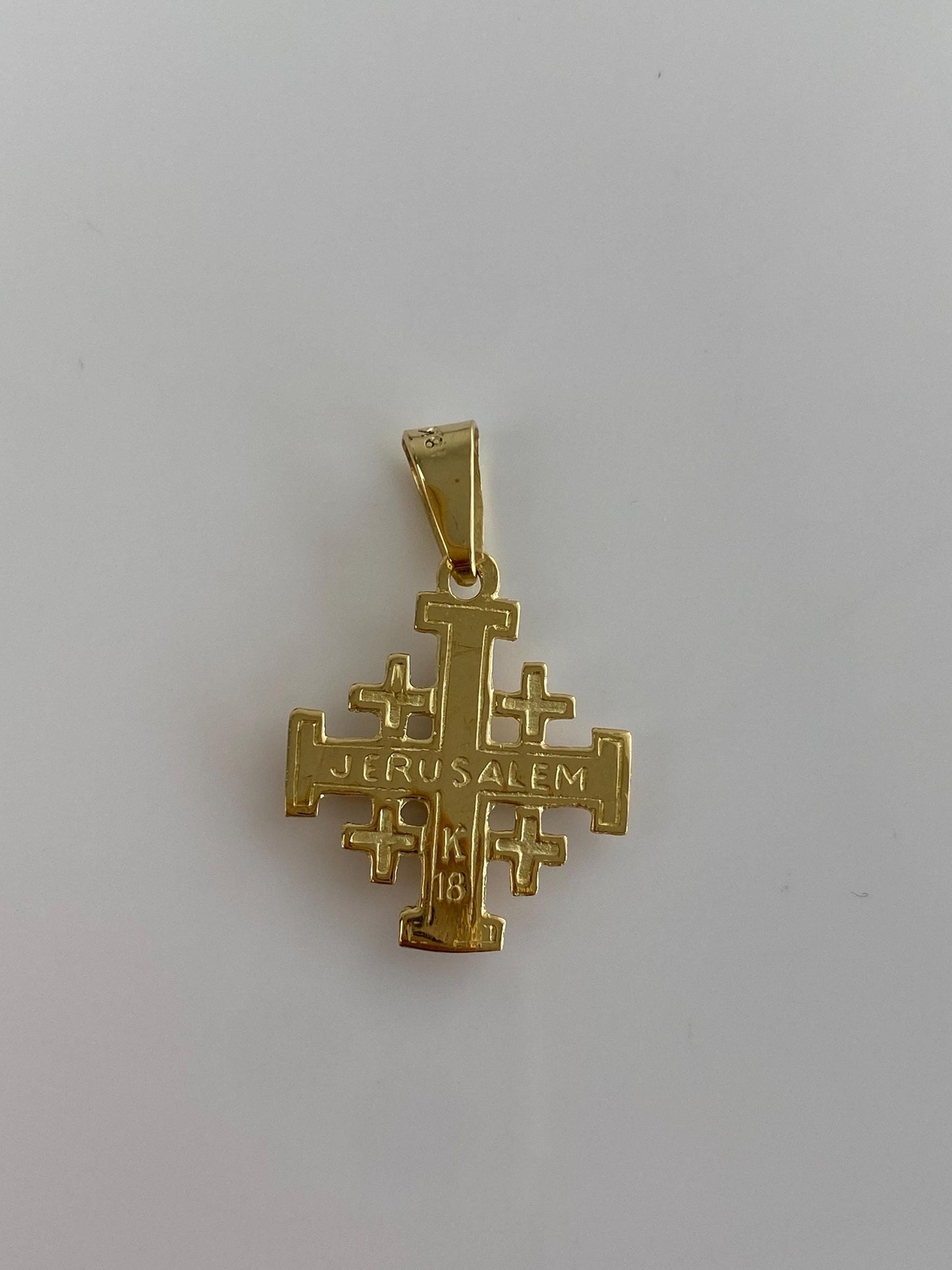 Vintage Solid 18k Tri Tone Gold Jerusalem Crosses Charm
