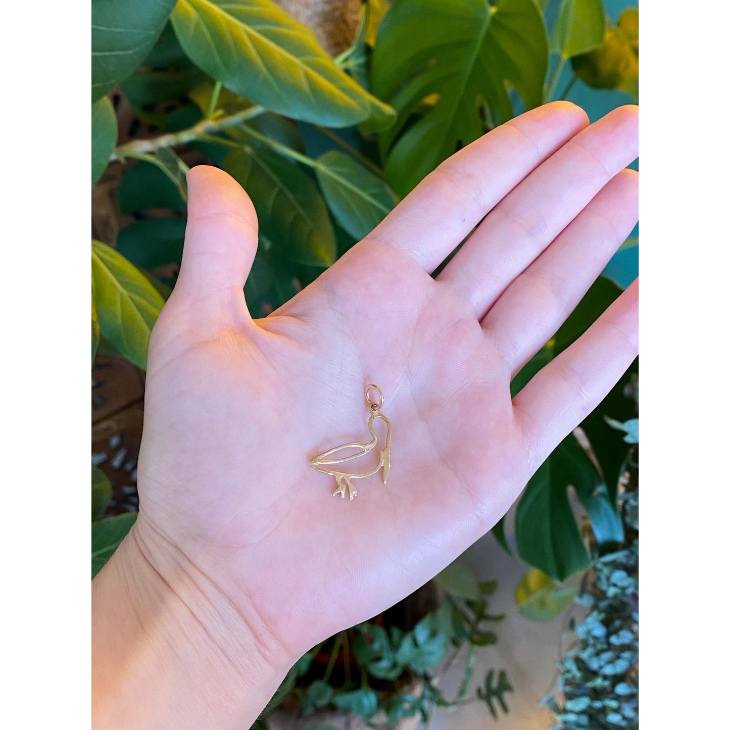 Vintage Solid 10k Yellow Gold Pelican Charm