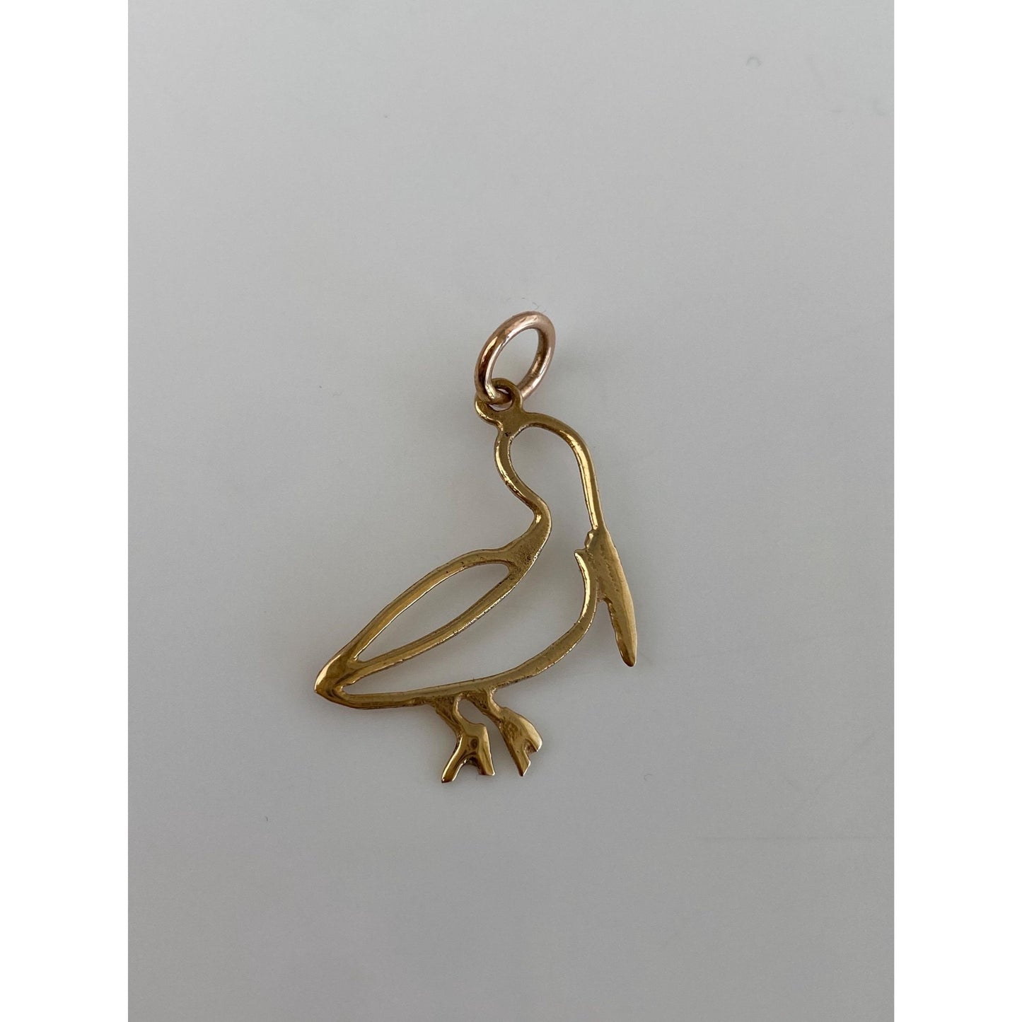 Vintage Solid 10k Yellow Gold Pelican Charm
