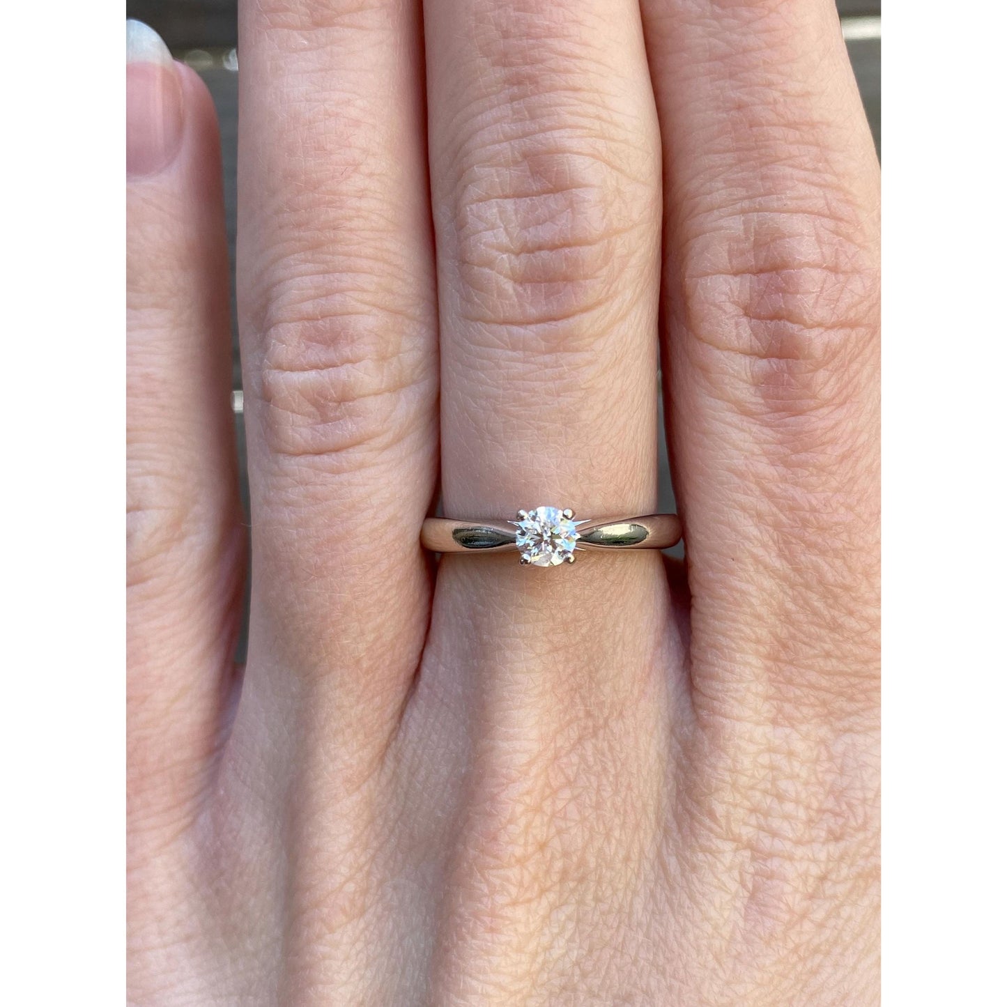 Vintage Solid 14k White Gold Diamond Ring - Size 6.25