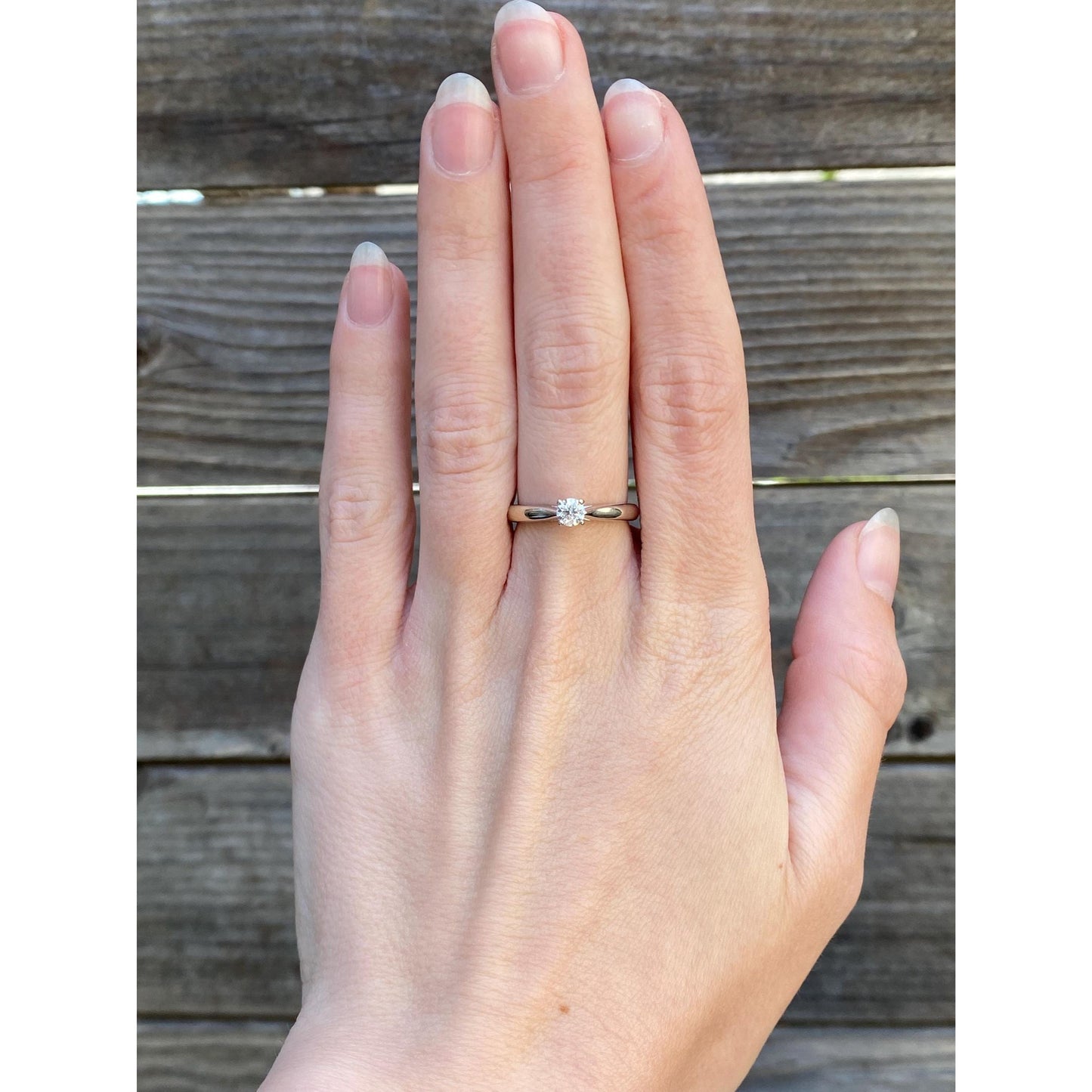 Vintage Solid 14k White Gold Diamond Ring - Size 6.25