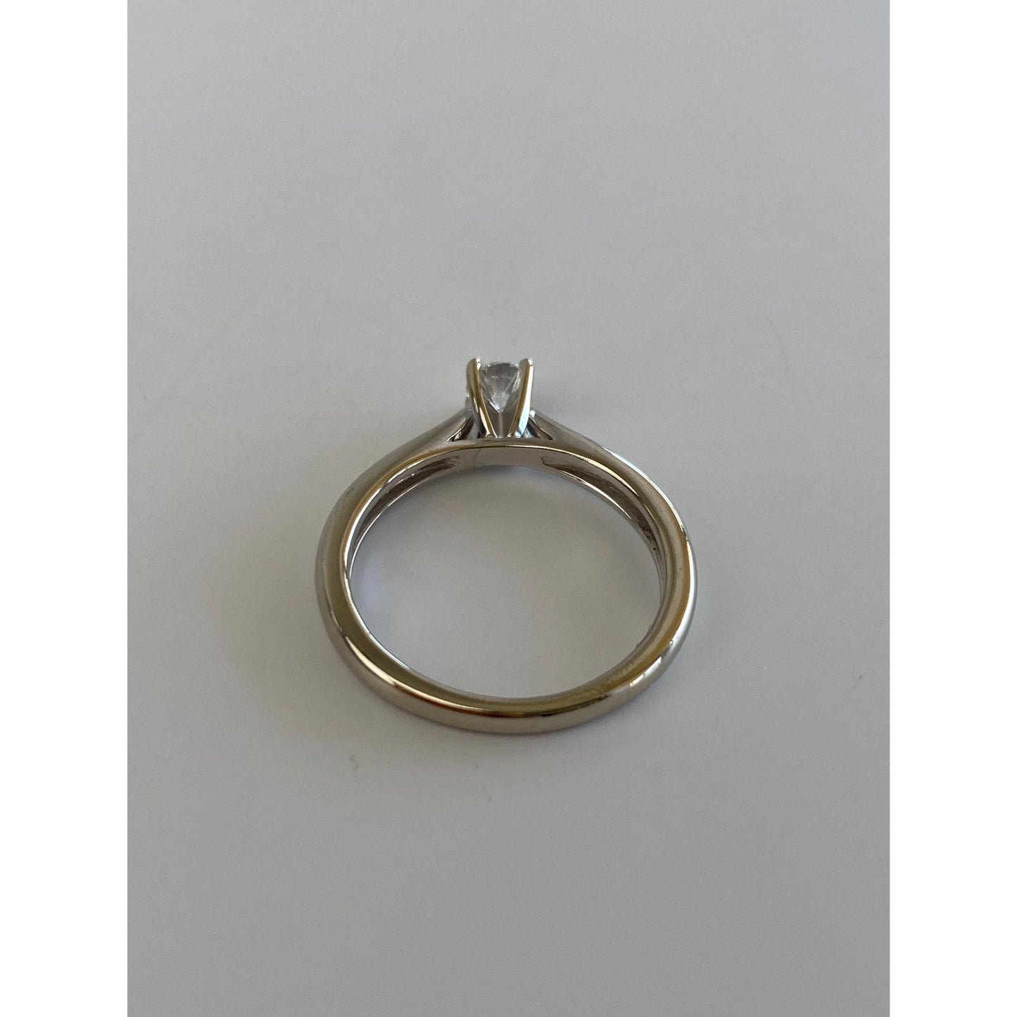 Vintage Solid 14k White Gold Diamond Ring - Size 6.25