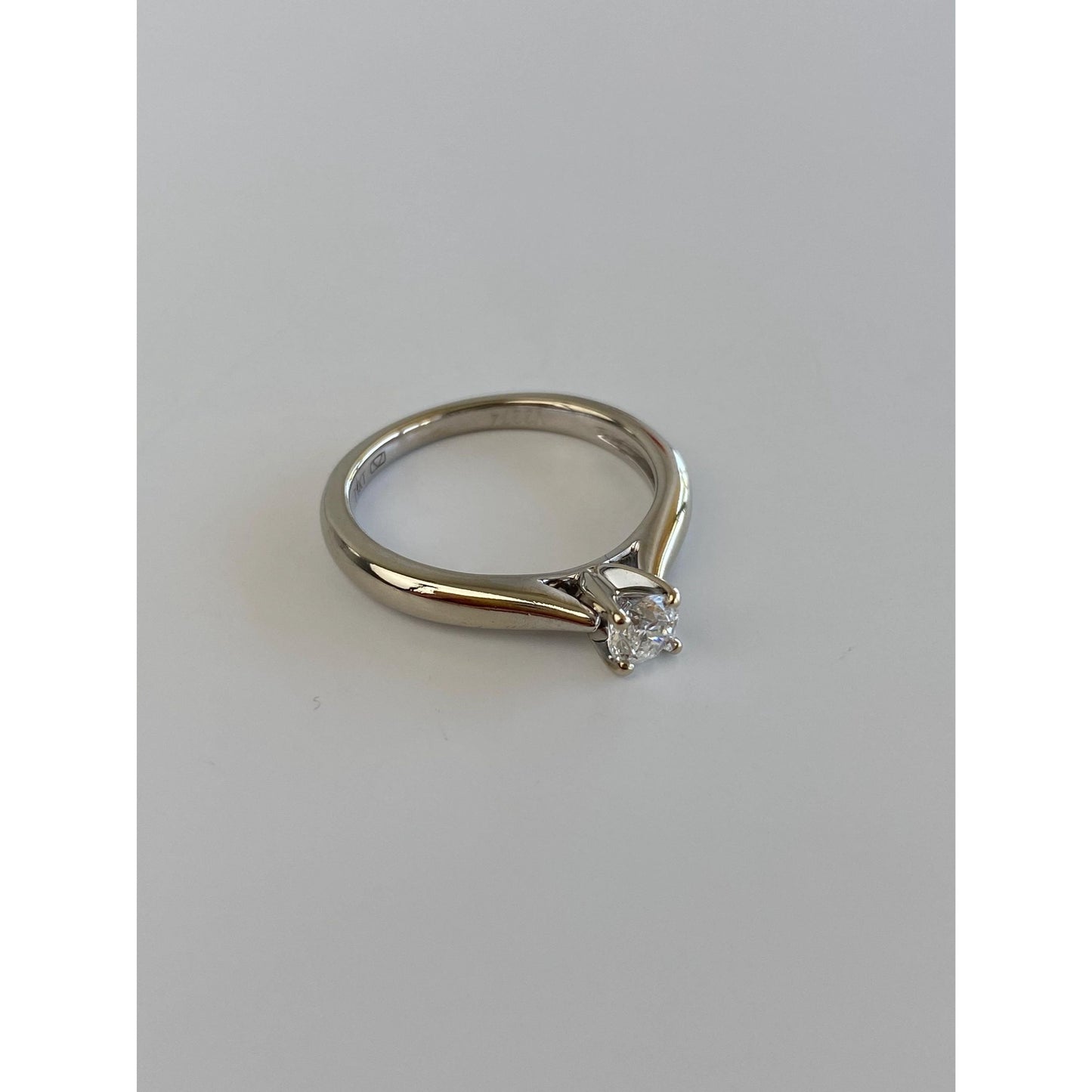 Vintage Solid 14k White Gold Diamond Ring - Size 6.25