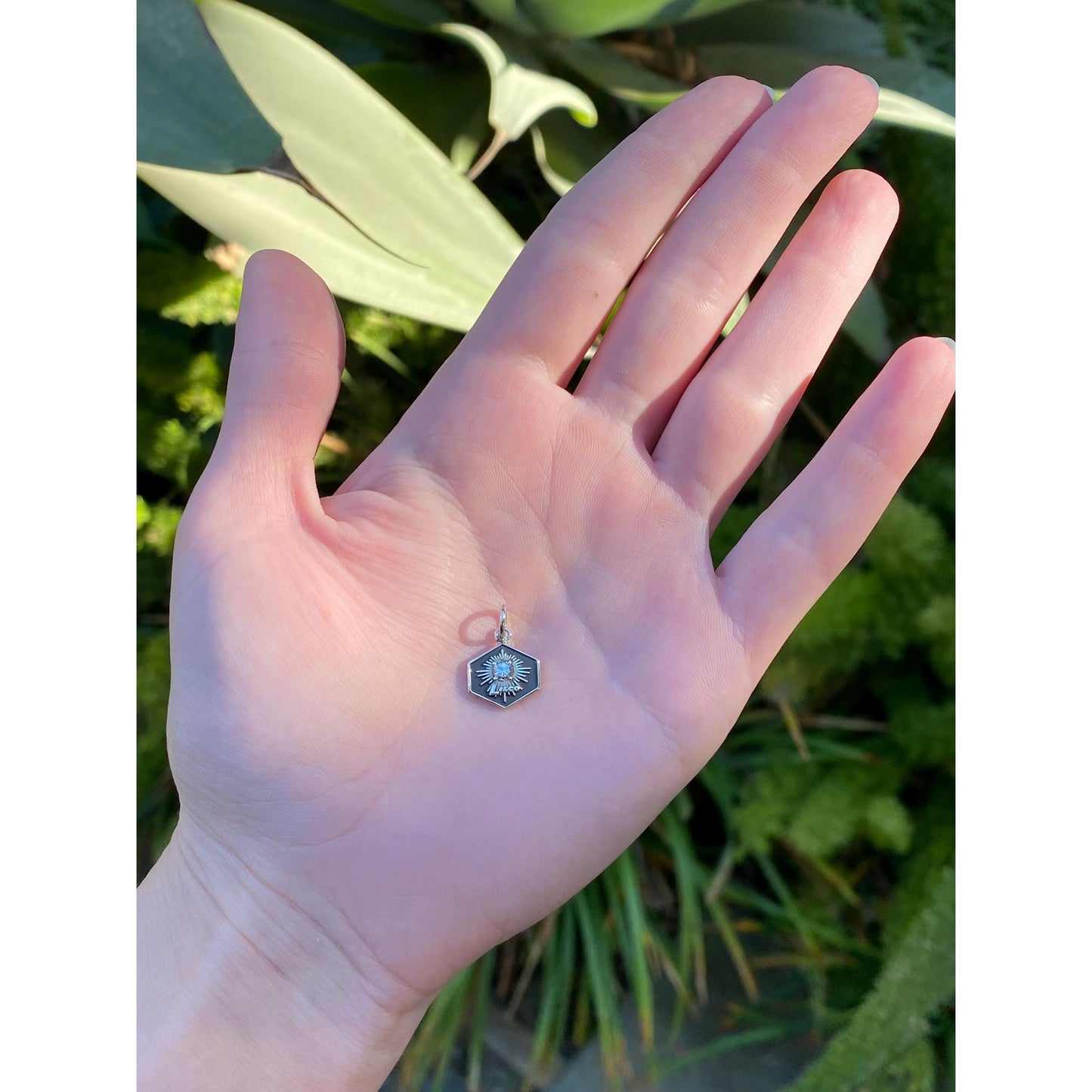 Solid 10k White Gold Diamond 'Lilco' Charm