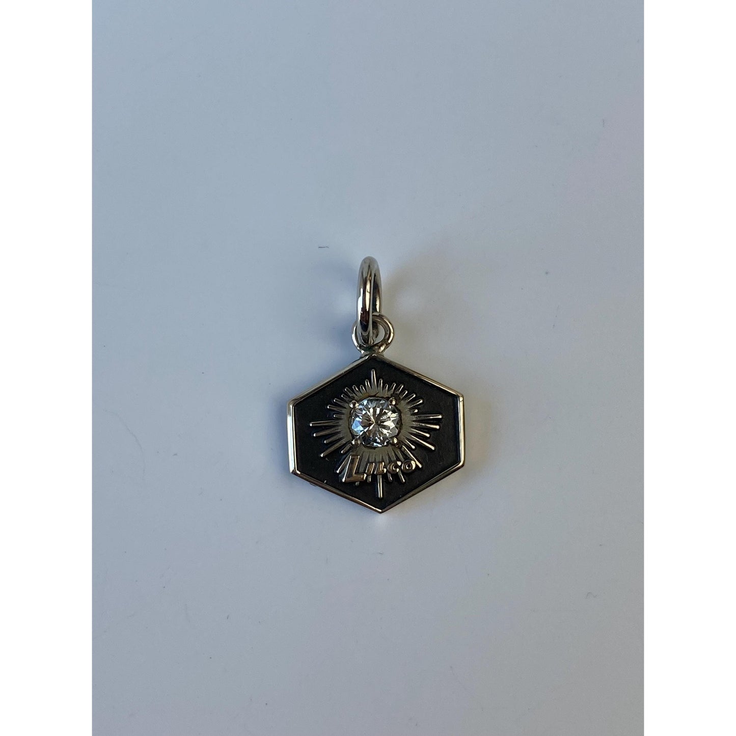 Solid 10k White Gold Diamond 'Lilco' Charm