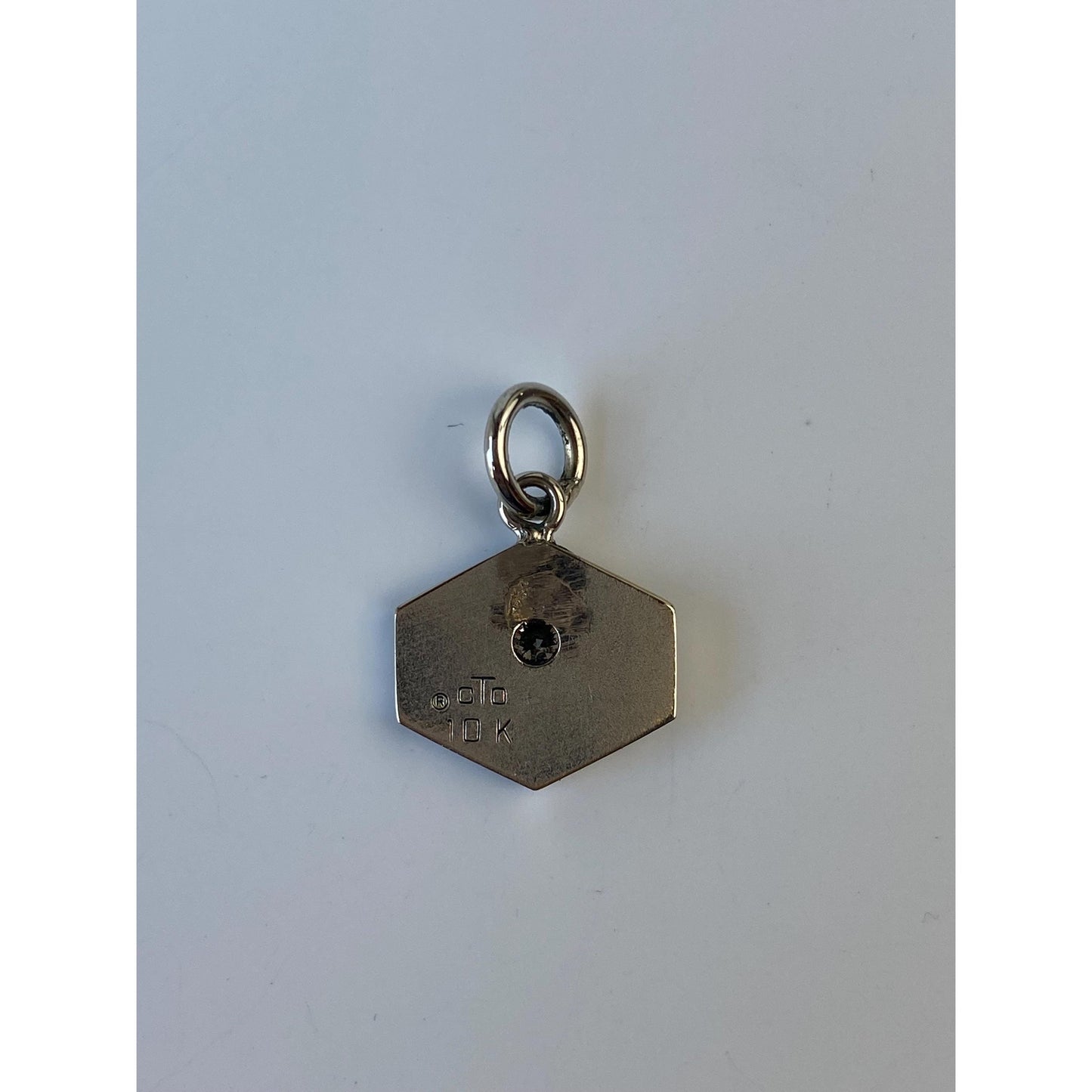 Solid 10k White Gold Diamond 'Lilco' Charm