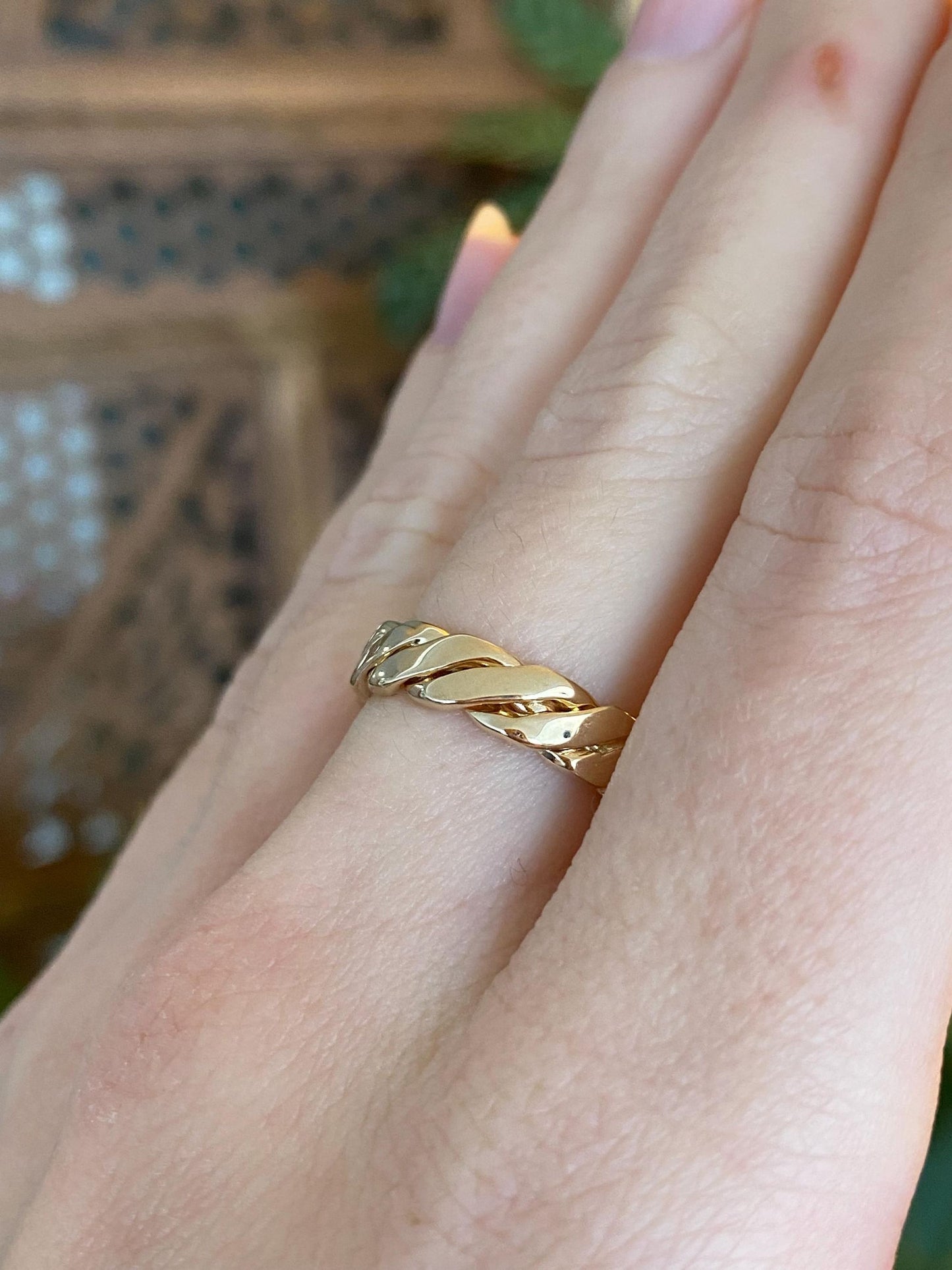 Vintage Solid 14k Yellow Gold Twist Ring - Size 6.25