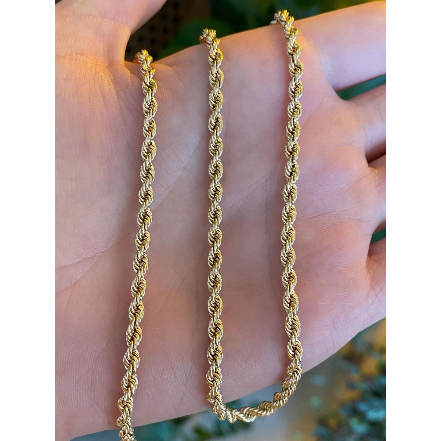 Vintage 14k Yellow Gold Rope Chain Necklace - 20.25 inches