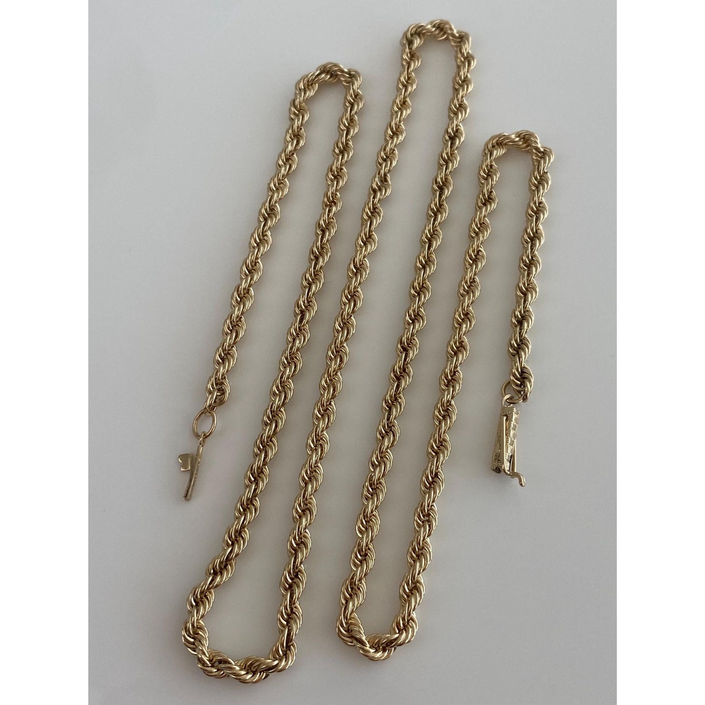 Vintage 14k Yellow Gold Rope Chain Necklace - 20.25 inches