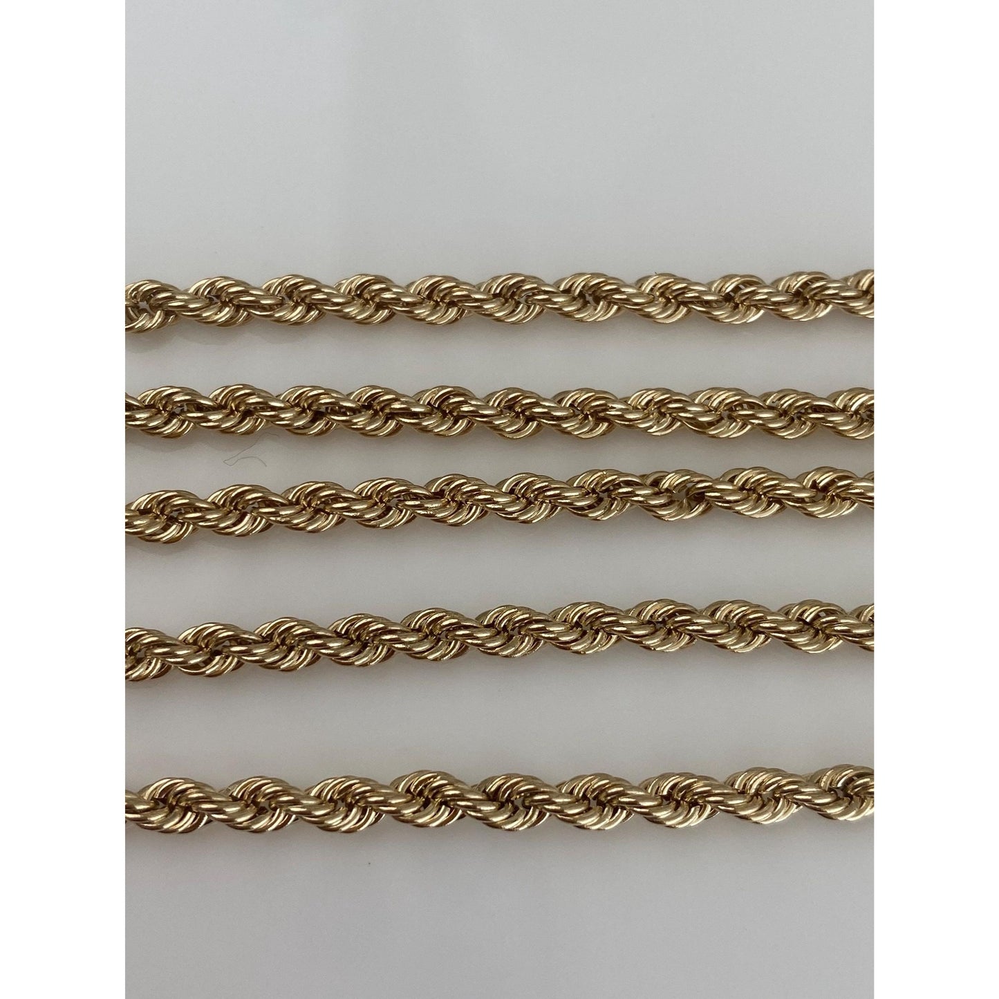 Vintage 14k Yellow Gold Rope Chain Necklace - 20.25 inches