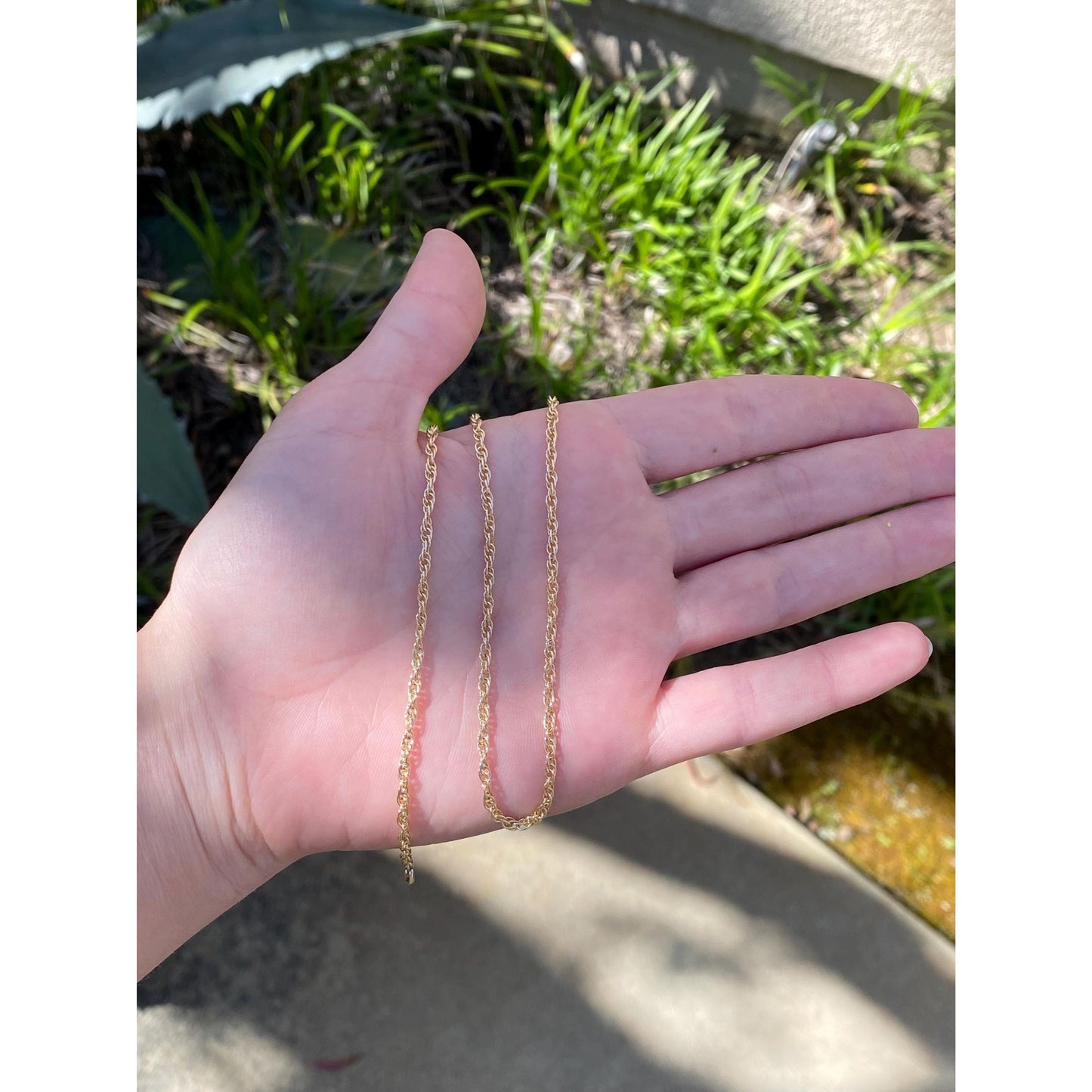 Vintage Solid 14k Yellow Gold Rope Chain Necklace - 18 inches