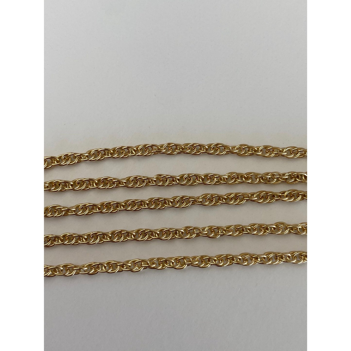 Vintage Solid 14k Yellow Gold Rope Chain Necklace - 18 inches