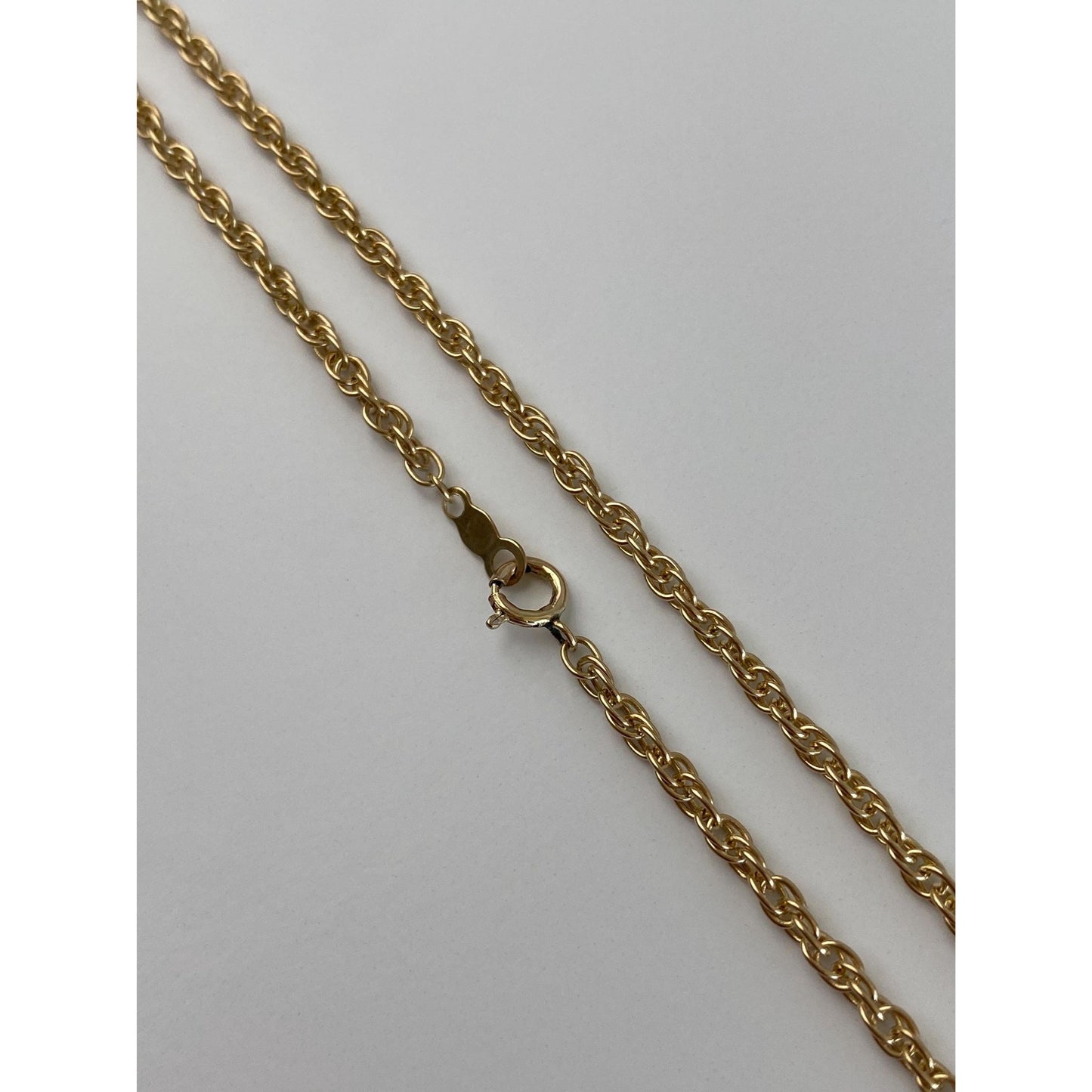 Vintage Solid 14k Yellow Gold Rope Chain Necklace - 18 inches