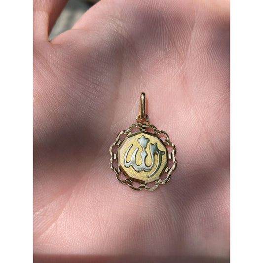 Vintage Solid 18k Yellow Gold Arabic Muslim Allah Charm