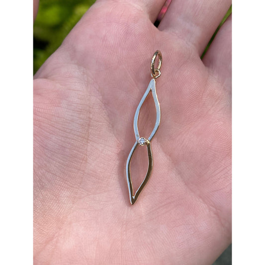 Vintage Solid 14k Yellow Gold Diamond Charm