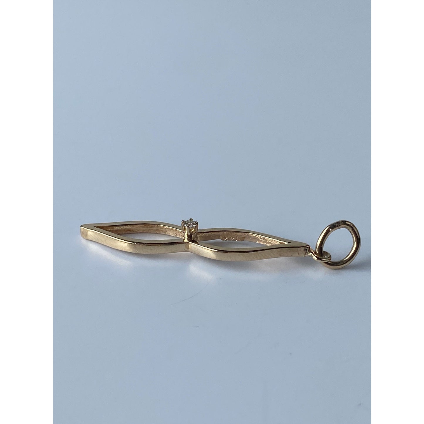 Vintage Solid 14k Yellow Gold Diamond Charm