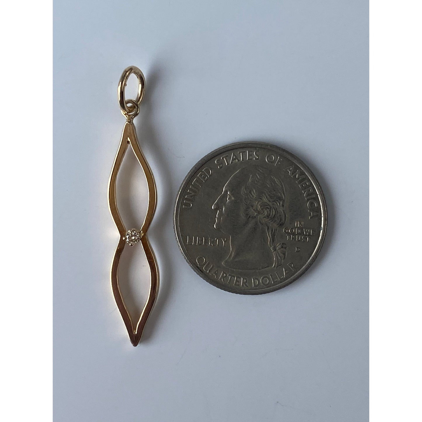 Vintage Solid 14k Yellow Gold Diamond Charm