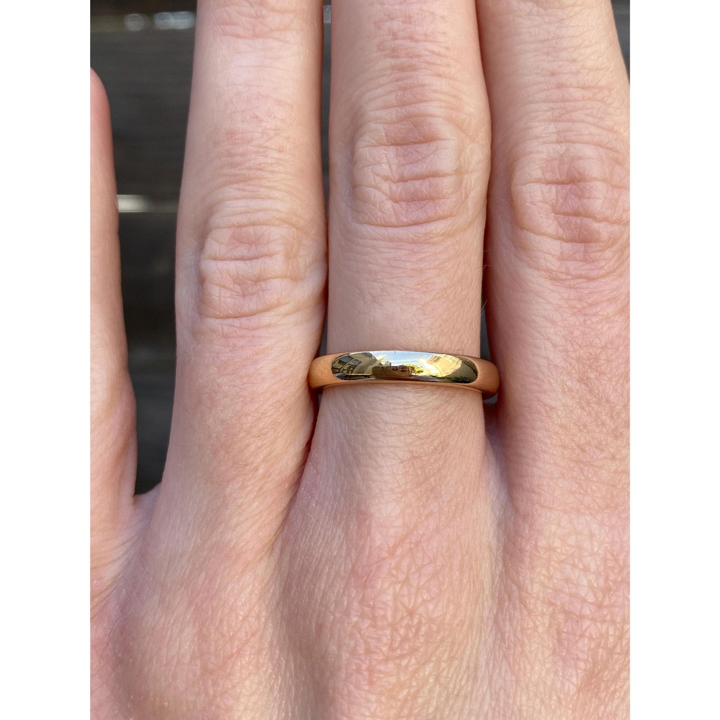 Vintage Solid 18k Yellow Gold Ring Band - Size 6.75-7