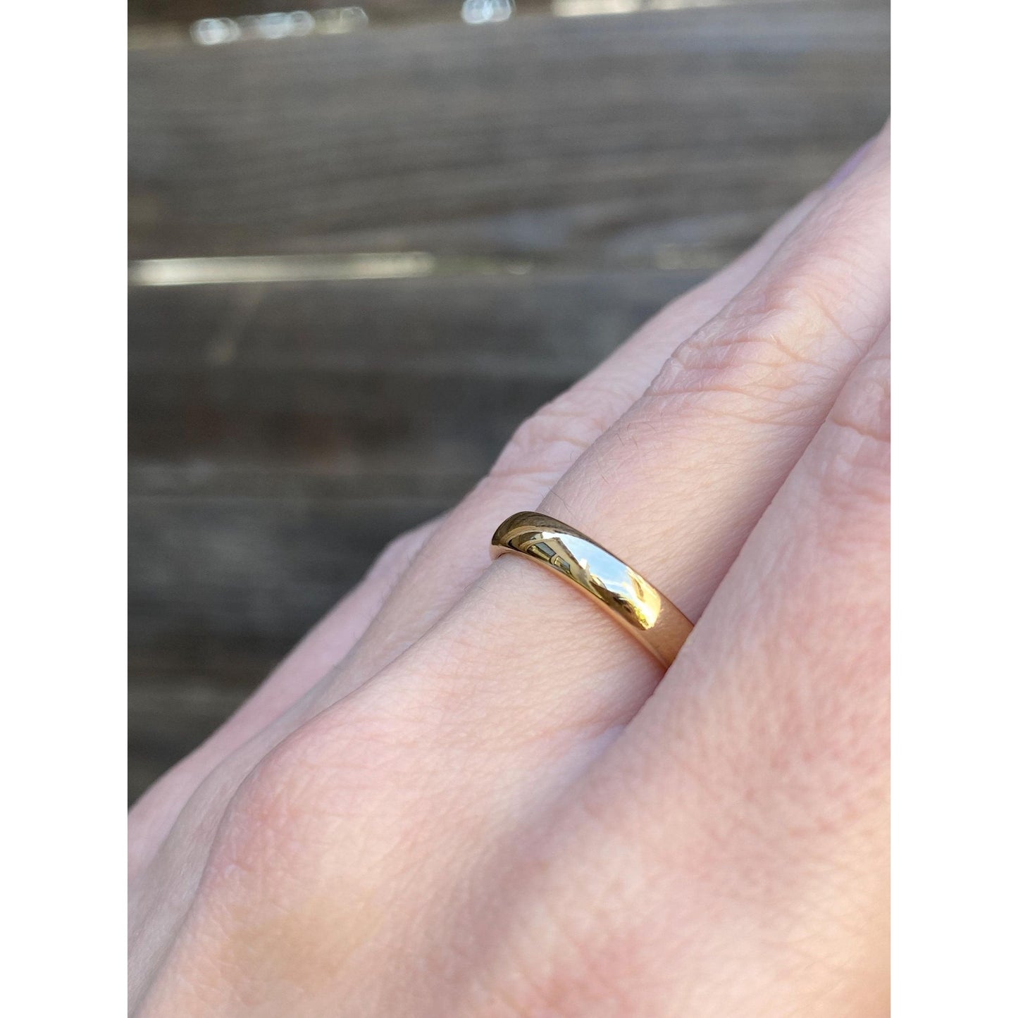 Vintage Solid 18k Yellow Gold Ring Band - Size 6.75-7