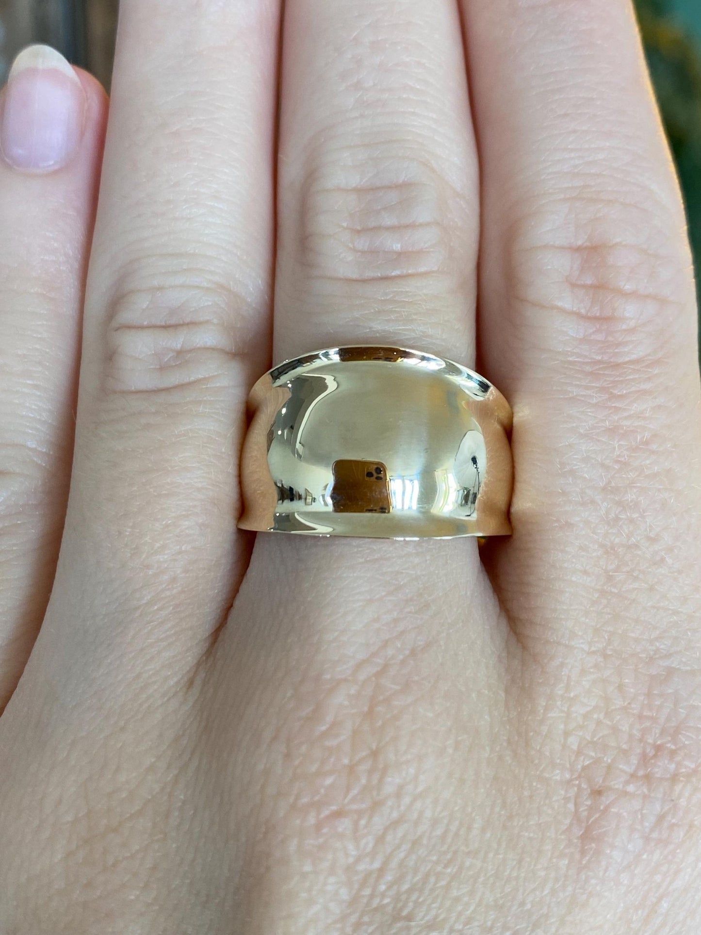 Vintage Solid 14k Yellow Gold Domed Ring - Size 9.75