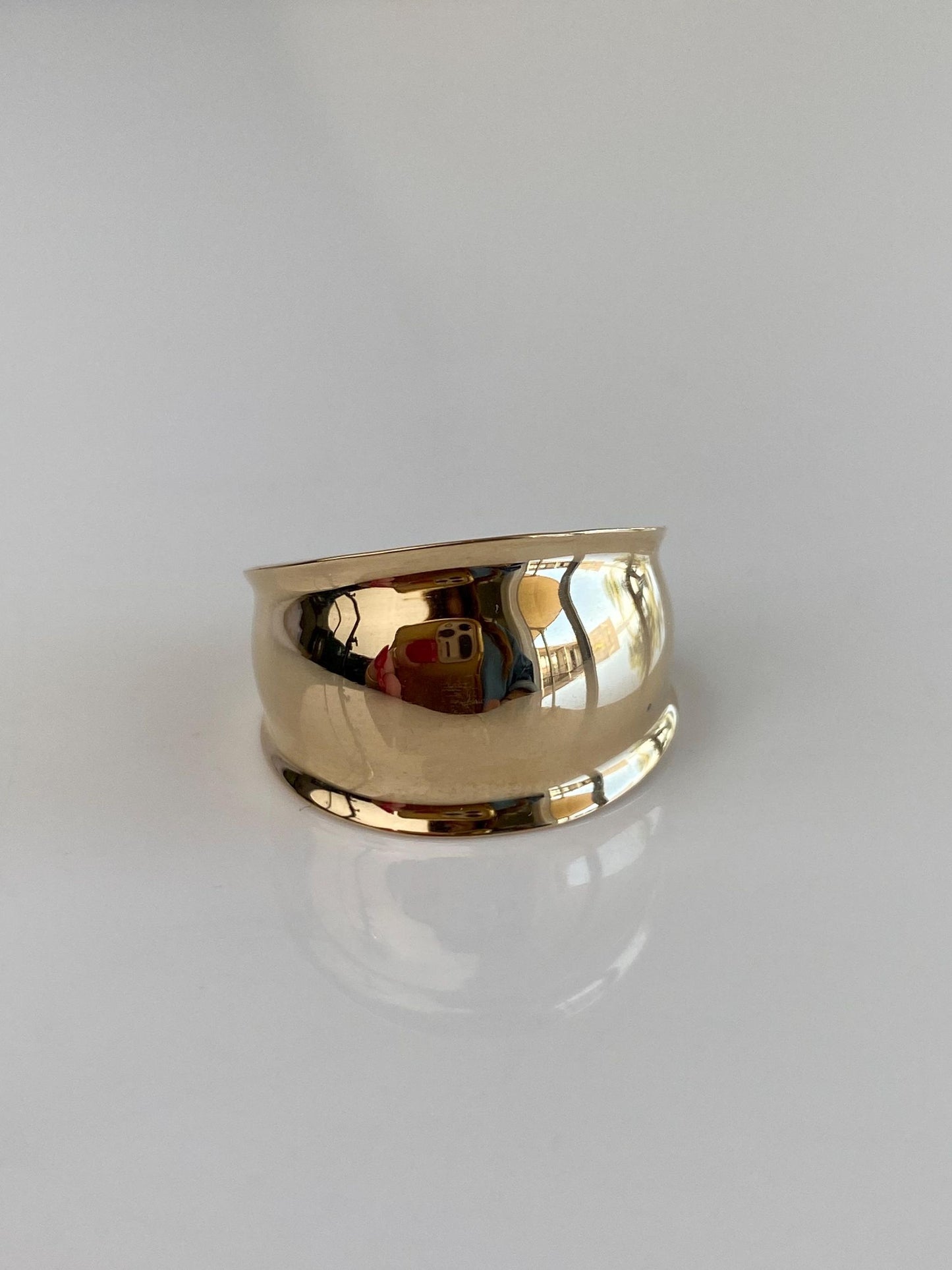 Vintage Solid 14k Yellow Gold Domed Ring - Size 9.75