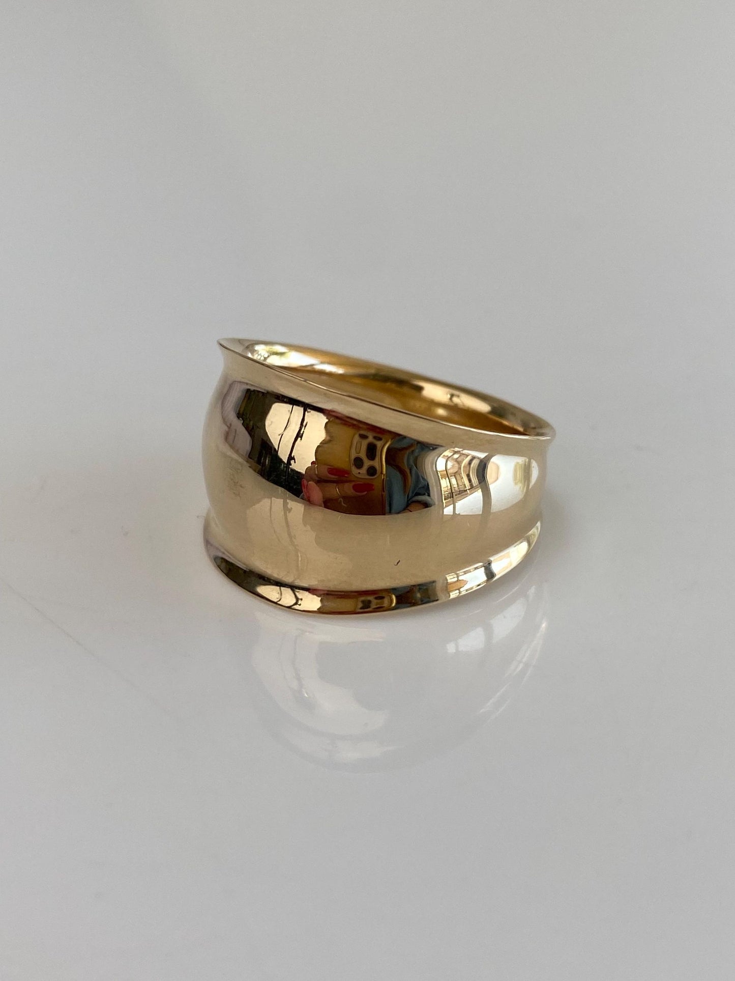 Vintage Solid 14k Yellow Gold Domed Ring - Size 9.75