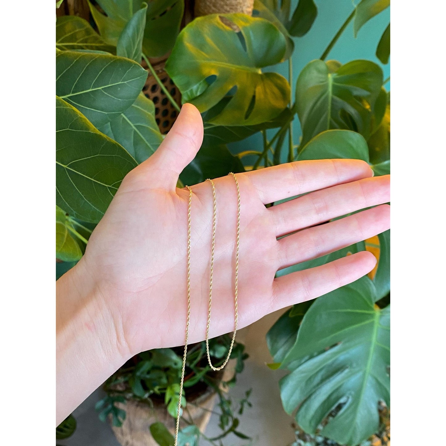 Vintage Solid 14k Yellow Gold Long Dainty Chain - 27 inches