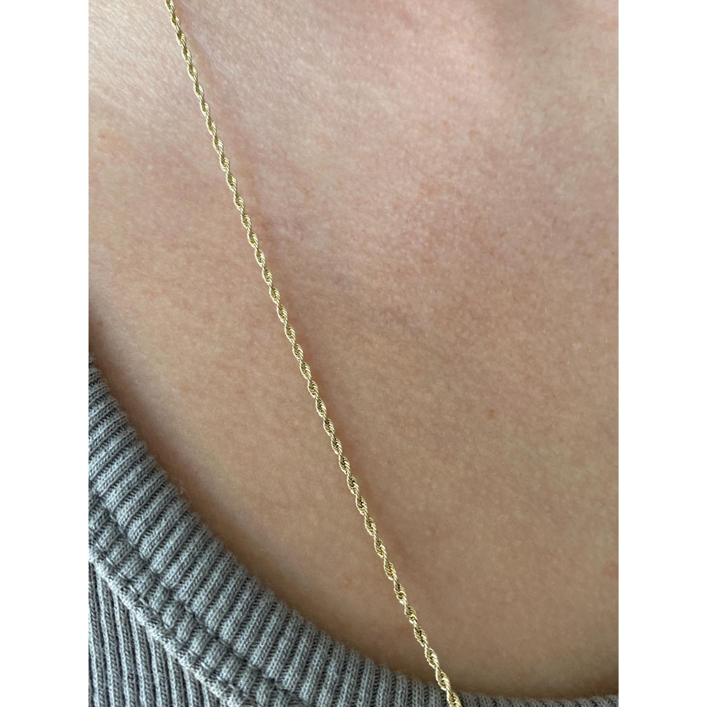 Vintage Solid 14k Yellow Gold Long Dainty Chain - 27 inches