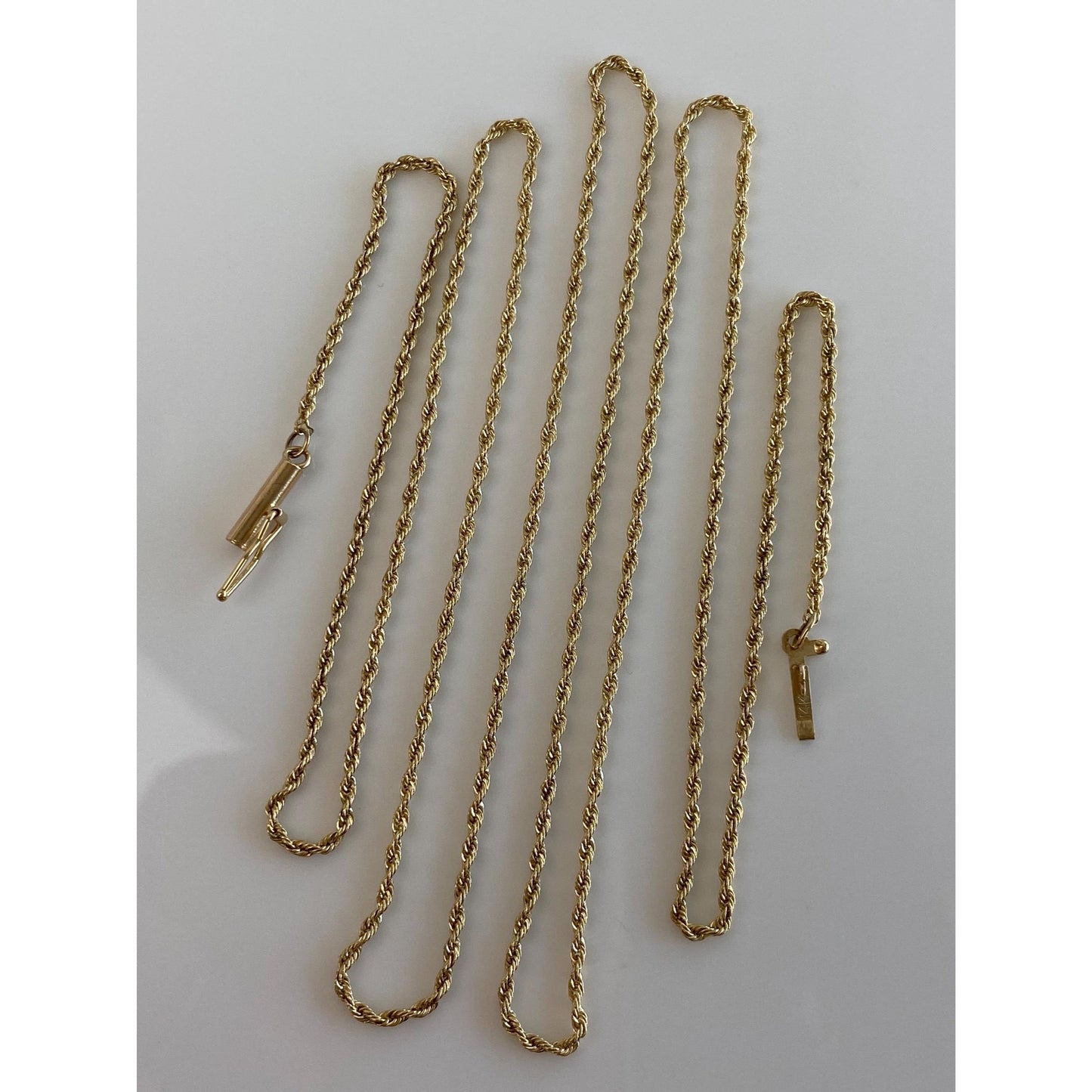 Vintage Solid 14k Yellow Gold Long Dainty Chain - 27 inches