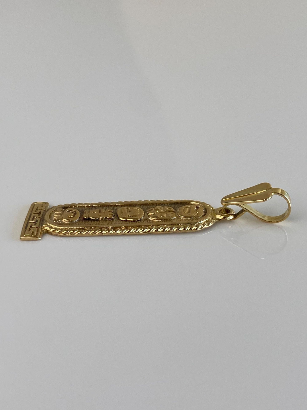 Vintage Solid 18k Yellow Gold Egyptian Cartouche Charm
