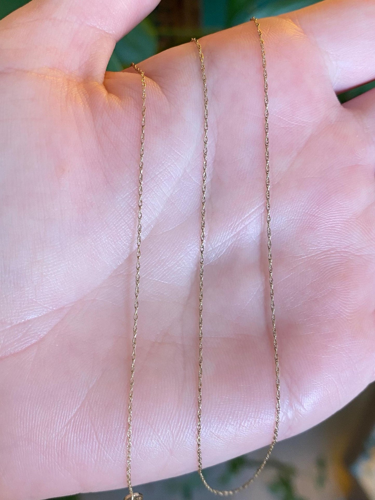 Vintage Solid 10k Yellow Gold Dainty Chain Necklace - 18 inches