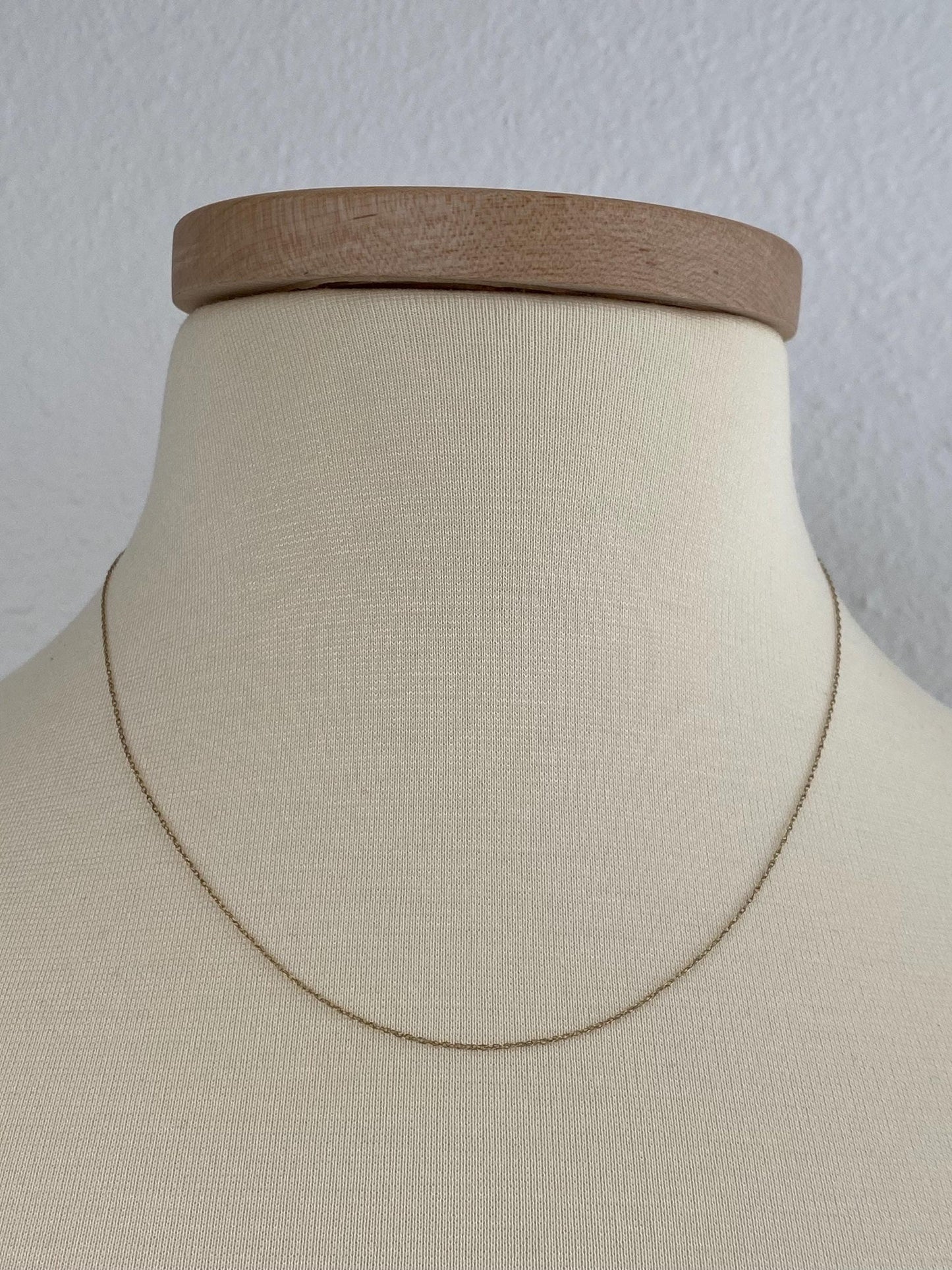 Vintage Solid 10k Yellow Gold Dainty Chain Necklace - 18 inches