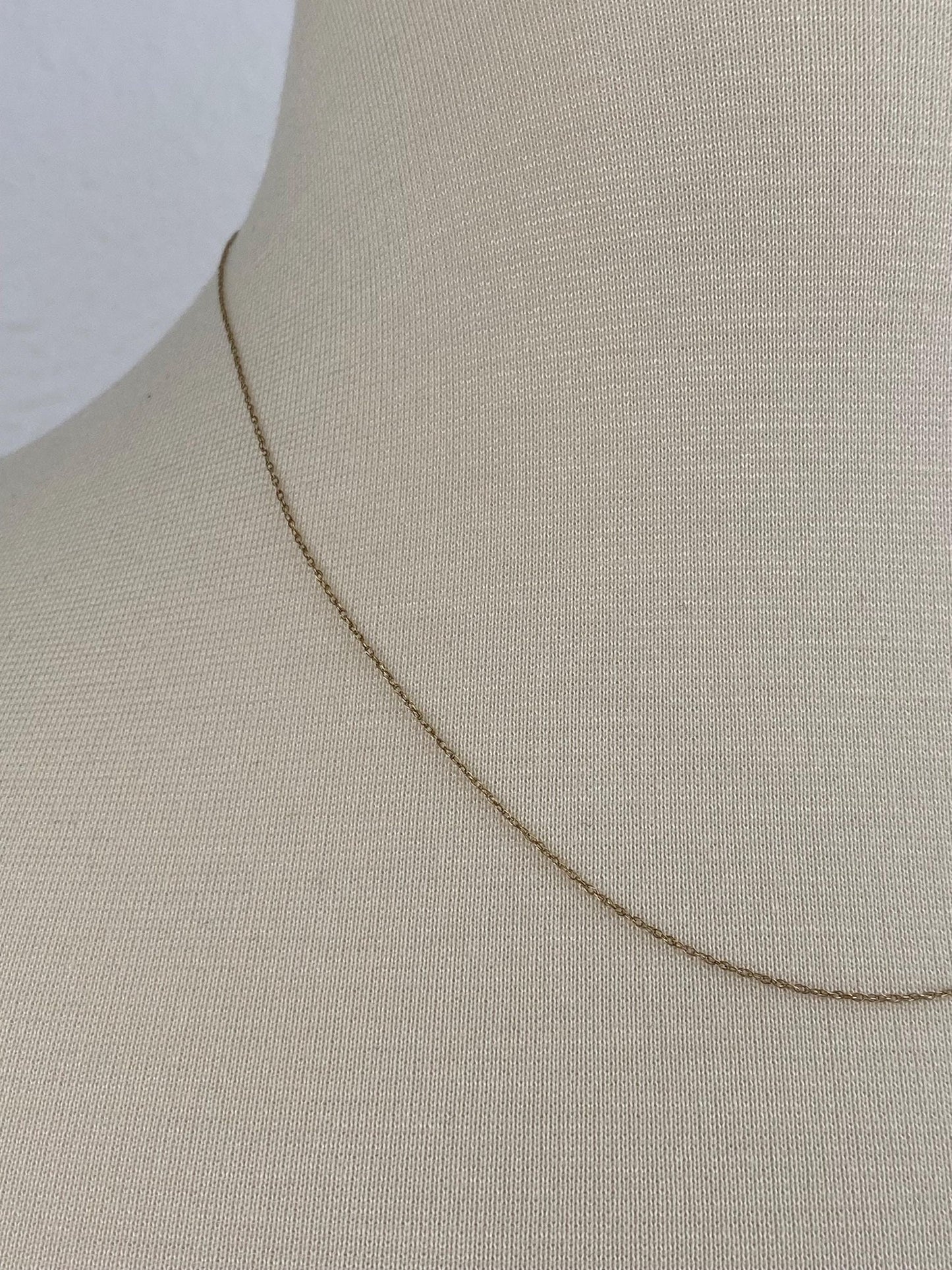 Vintage Solid 10k Yellow Gold Dainty Chain Necklace - 18 inches