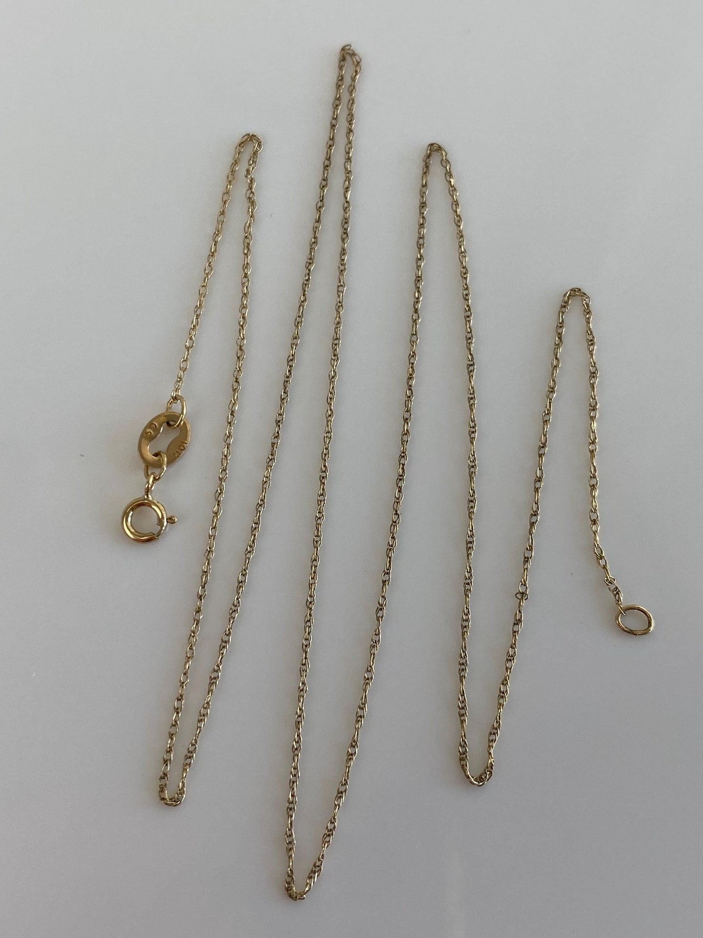 Vintage Solid 10k Yellow Gold Dainty Chain Necklace - 18 inches