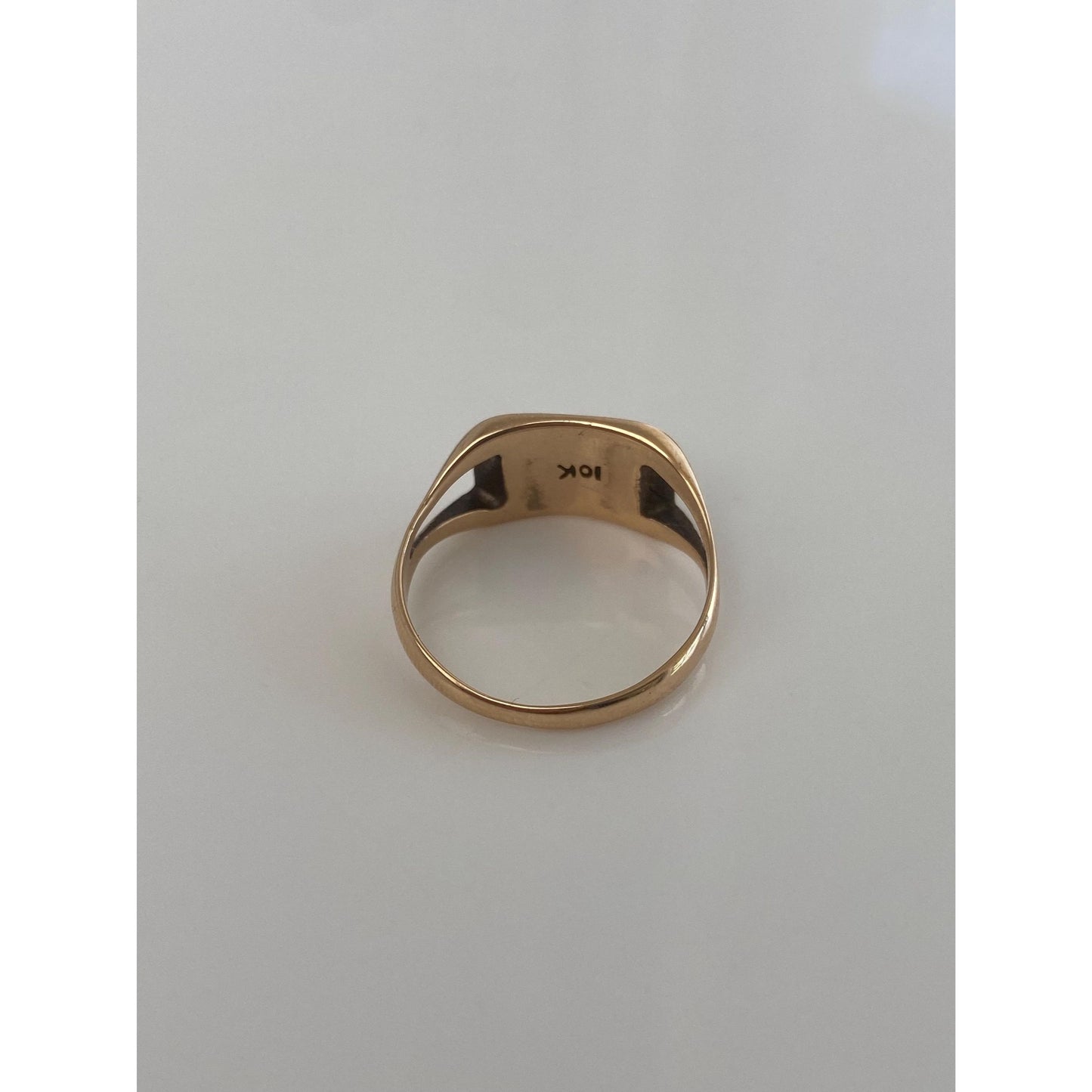 Vintage Solid 9k Yellow Gold Rectangle Signet Ring - Size 8.25