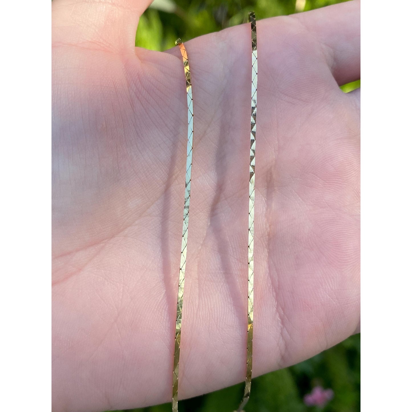 Vintage Solid 14k Yellow Gold Triangle Link Chain Necklace - 15.25 inches