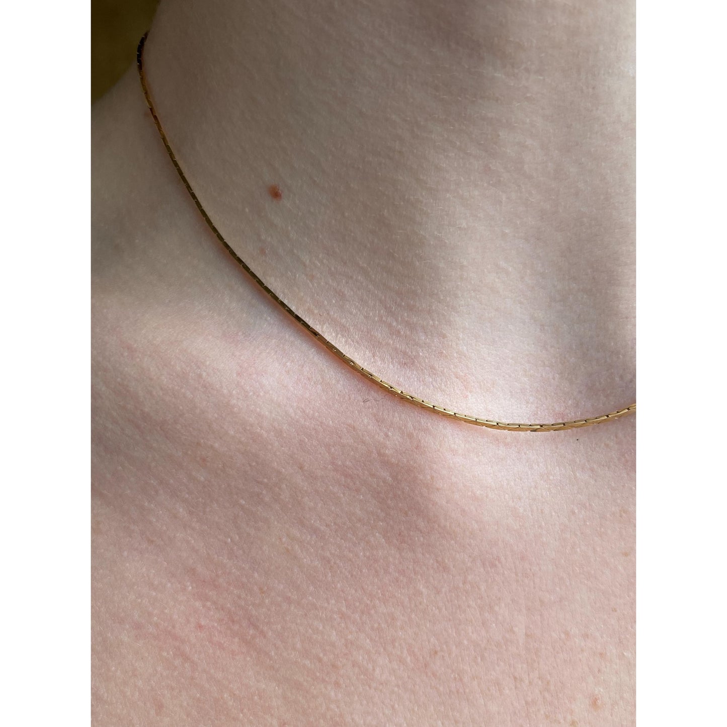 Vintage Solid 14k Yellow Gold Triangle Link Chain Necklace - 15.25 inches