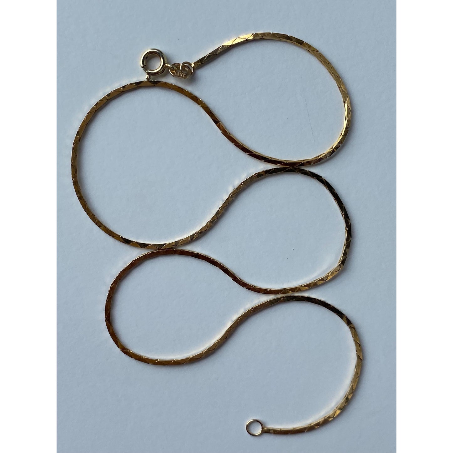 Vintage Solid 14k Yellow Gold Triangle Link Chain Necklace - 15.25 inches