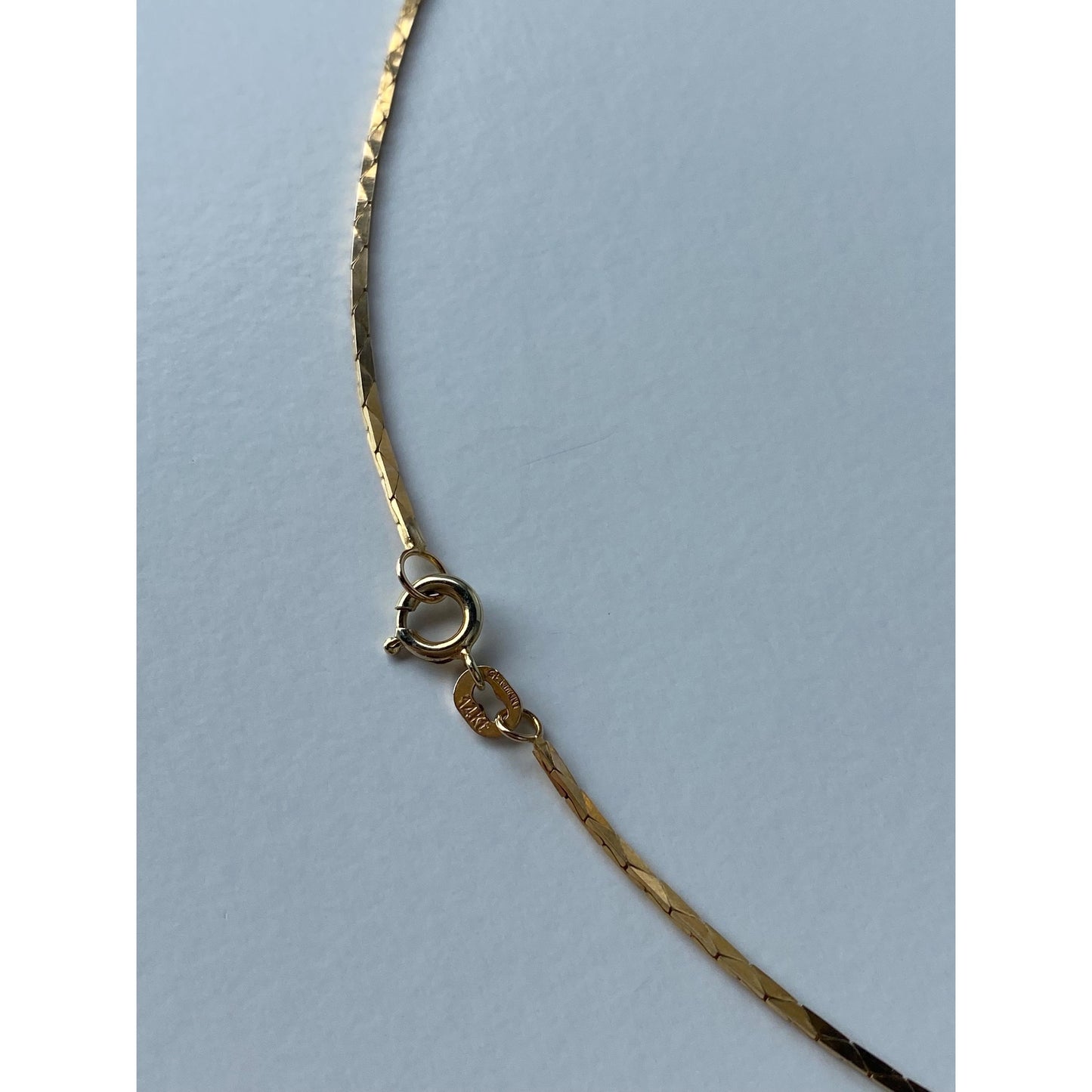 Vintage Solid 14k Yellow Gold Triangle Link Chain Necklace - 15.25 inches