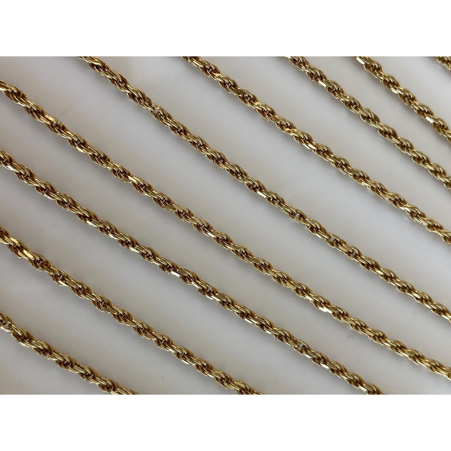 Solid 18k Yellow Gold Rope Chain Necklace - 31 inches