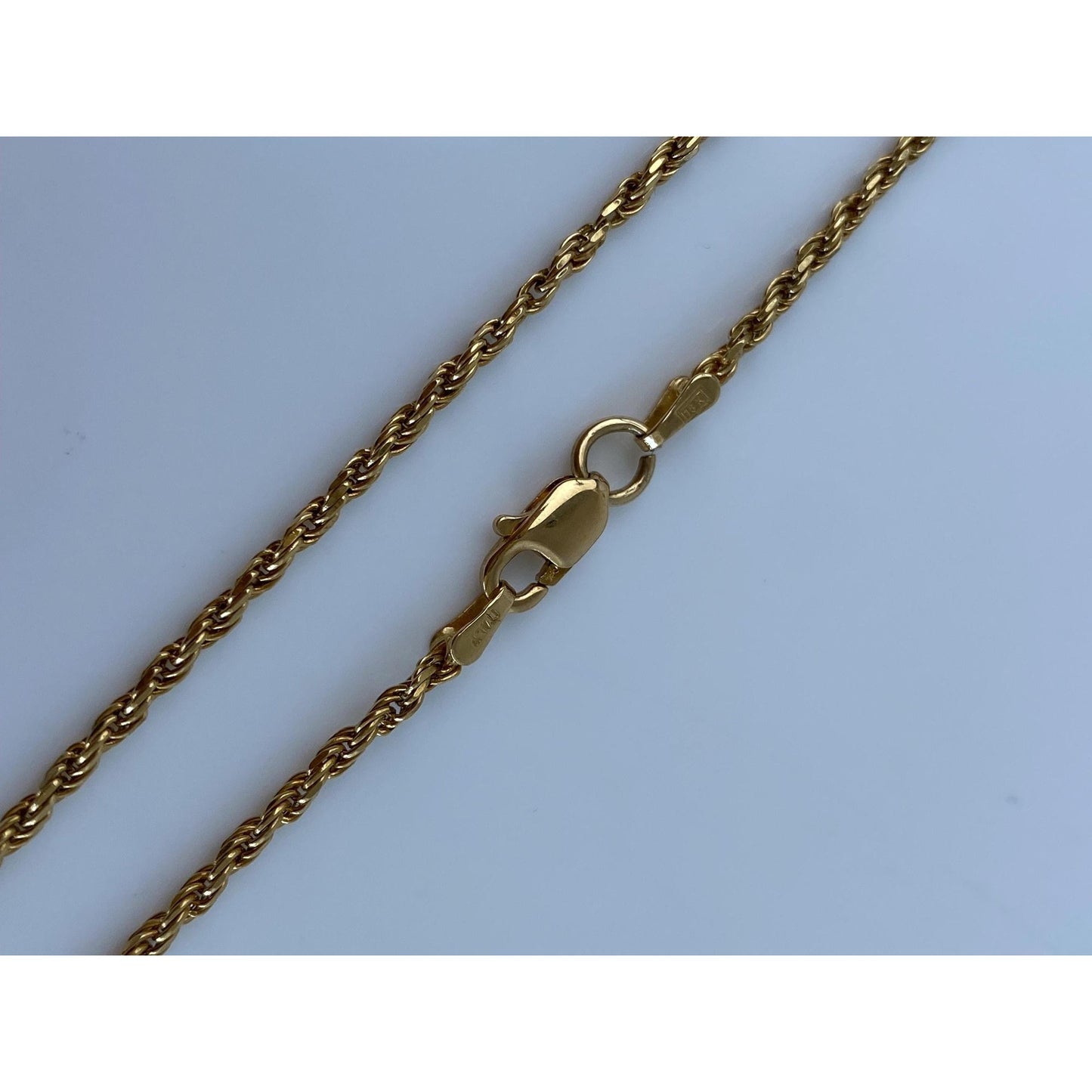 Solid 18k Yellow Gold Rope Chain Necklace - 31 inches