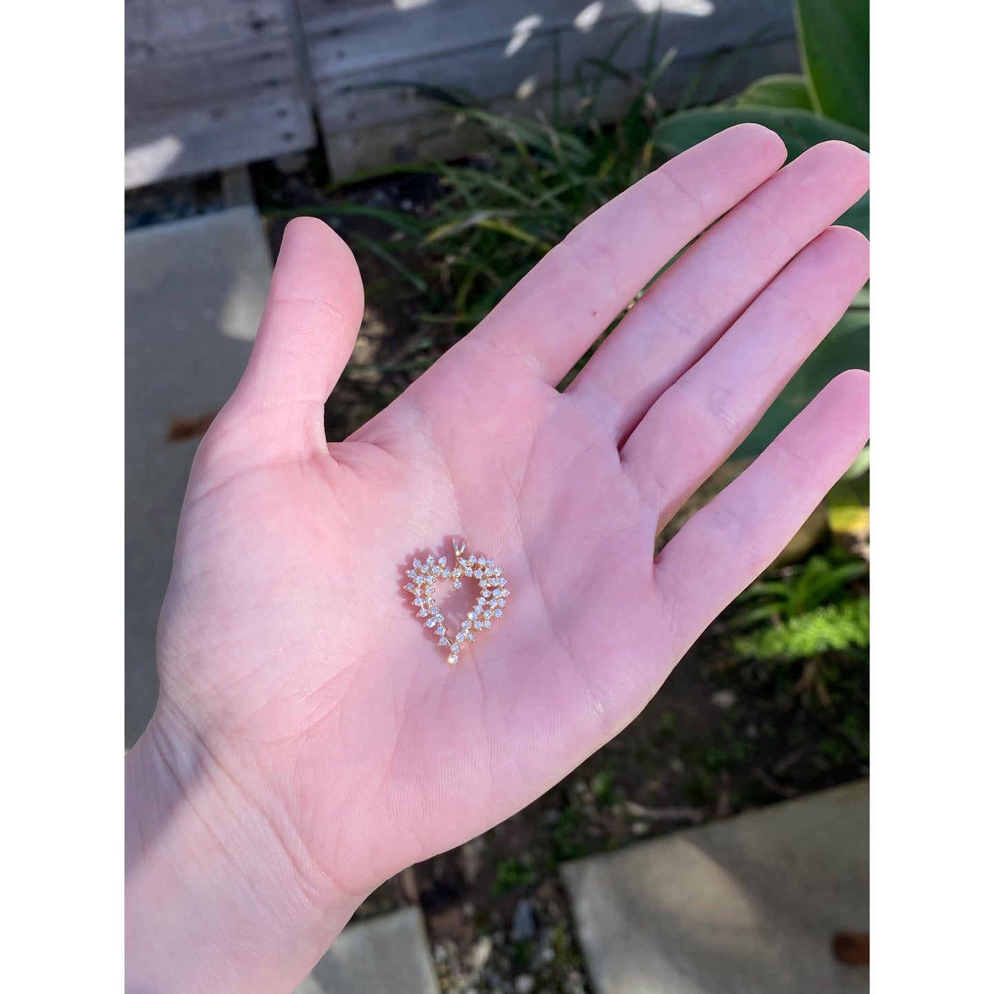 Vintage Solid 14k Yellow Gold Diamond Heart Charm