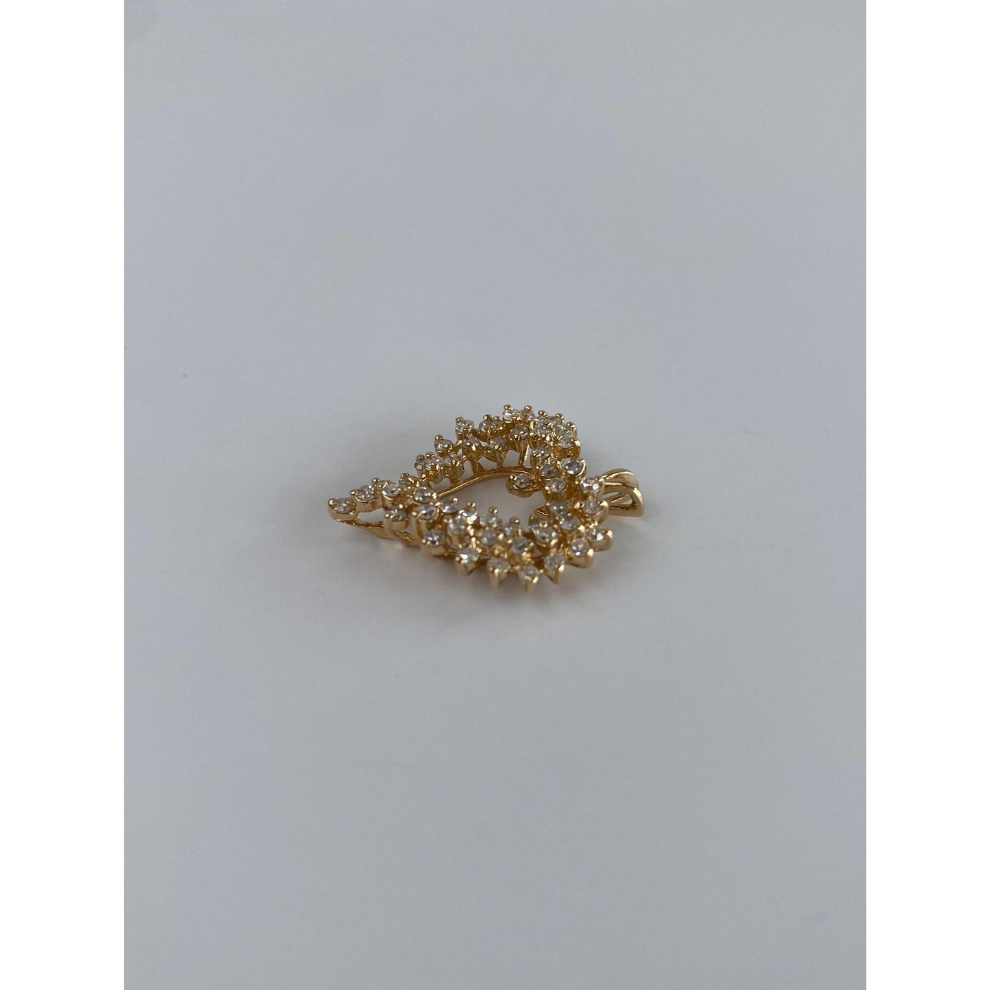 Vintage Solid 14k Yellow Gold Diamond Heart Charm