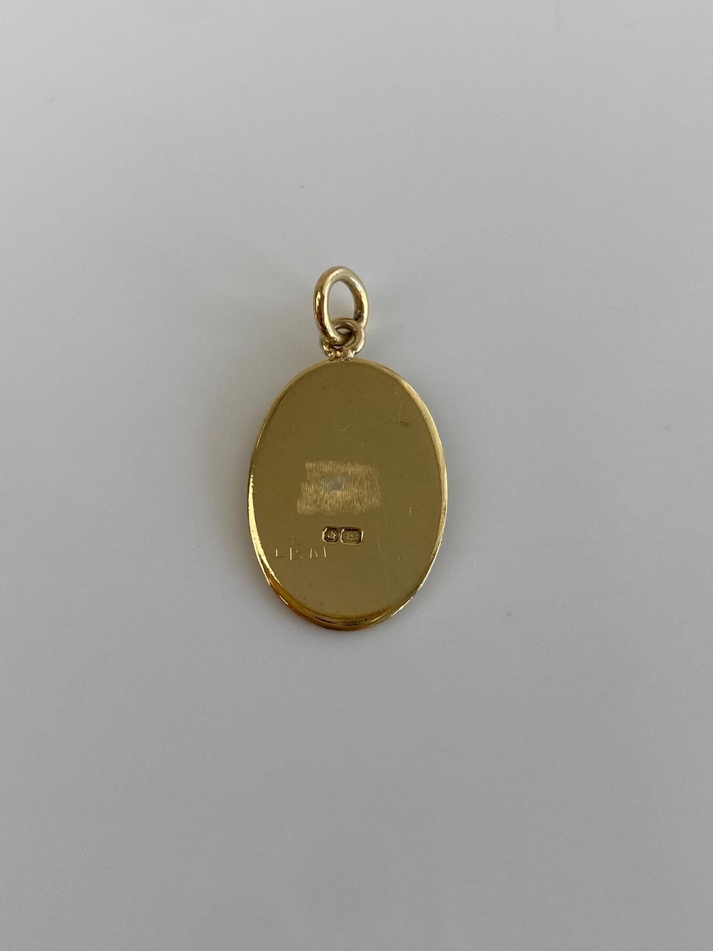 Vintage Solid 18k Yellow Gold Enamel Striped Cufflink Conversion Charm
