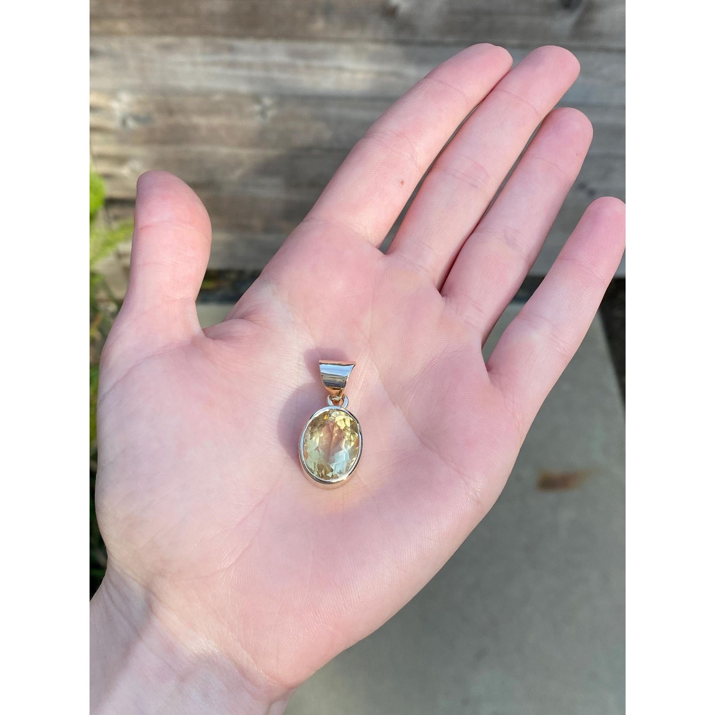 Vintage Solid 14k Yellow Gold Citrine Charm