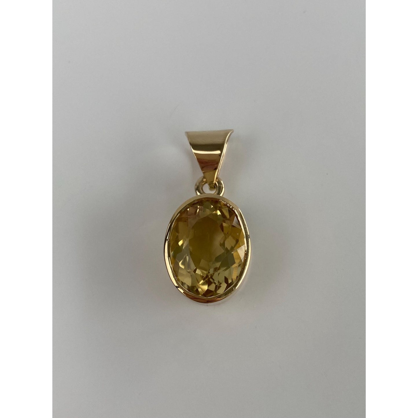 Vintage Solid 14k Yellow Gold Citrine Charm