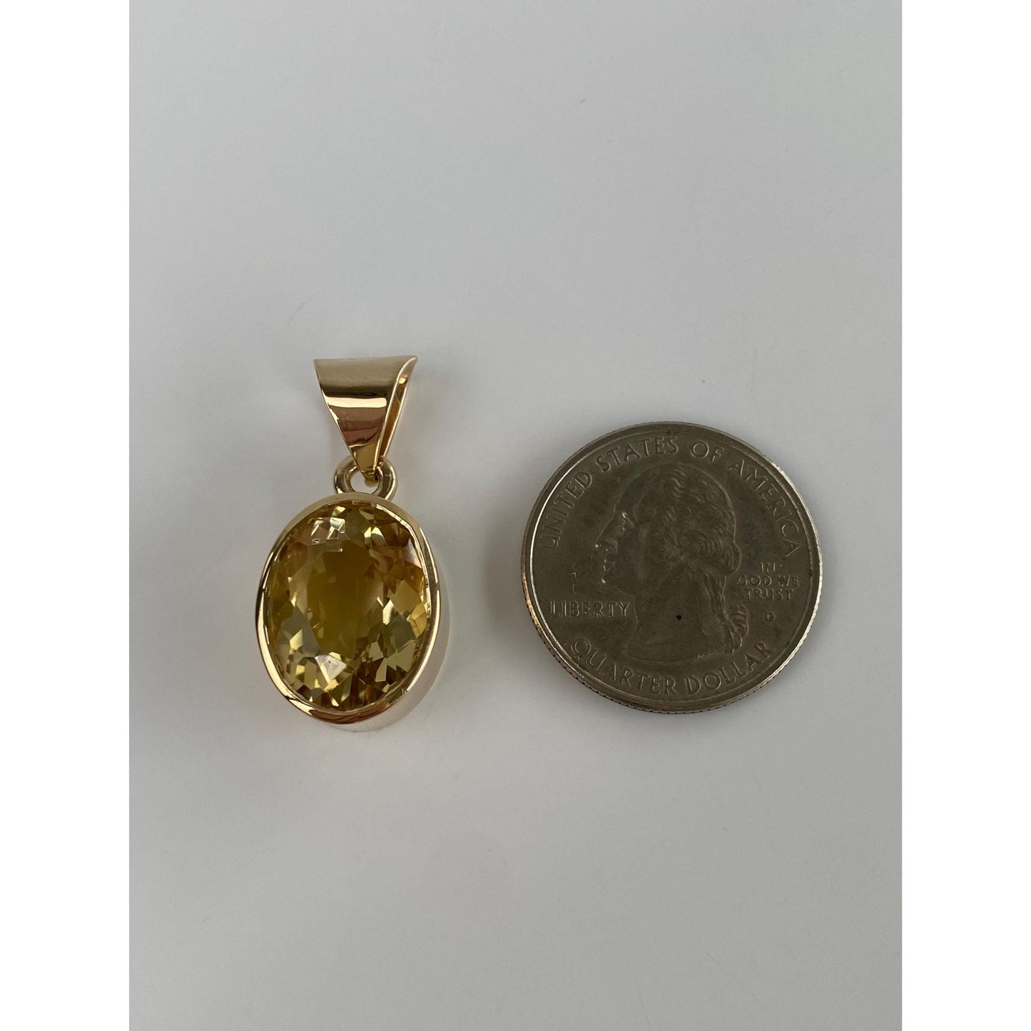Vintage Solid 14k Yellow Gold Citrine Charm