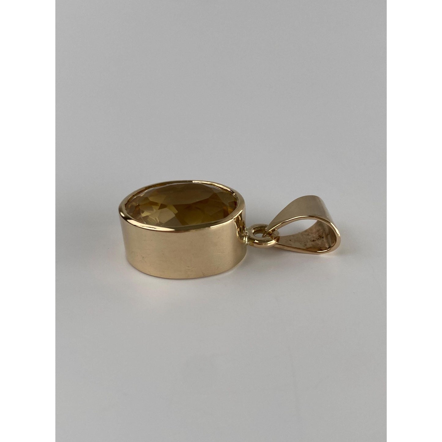 Vintage Solid 14k Yellow Gold Citrine Charm