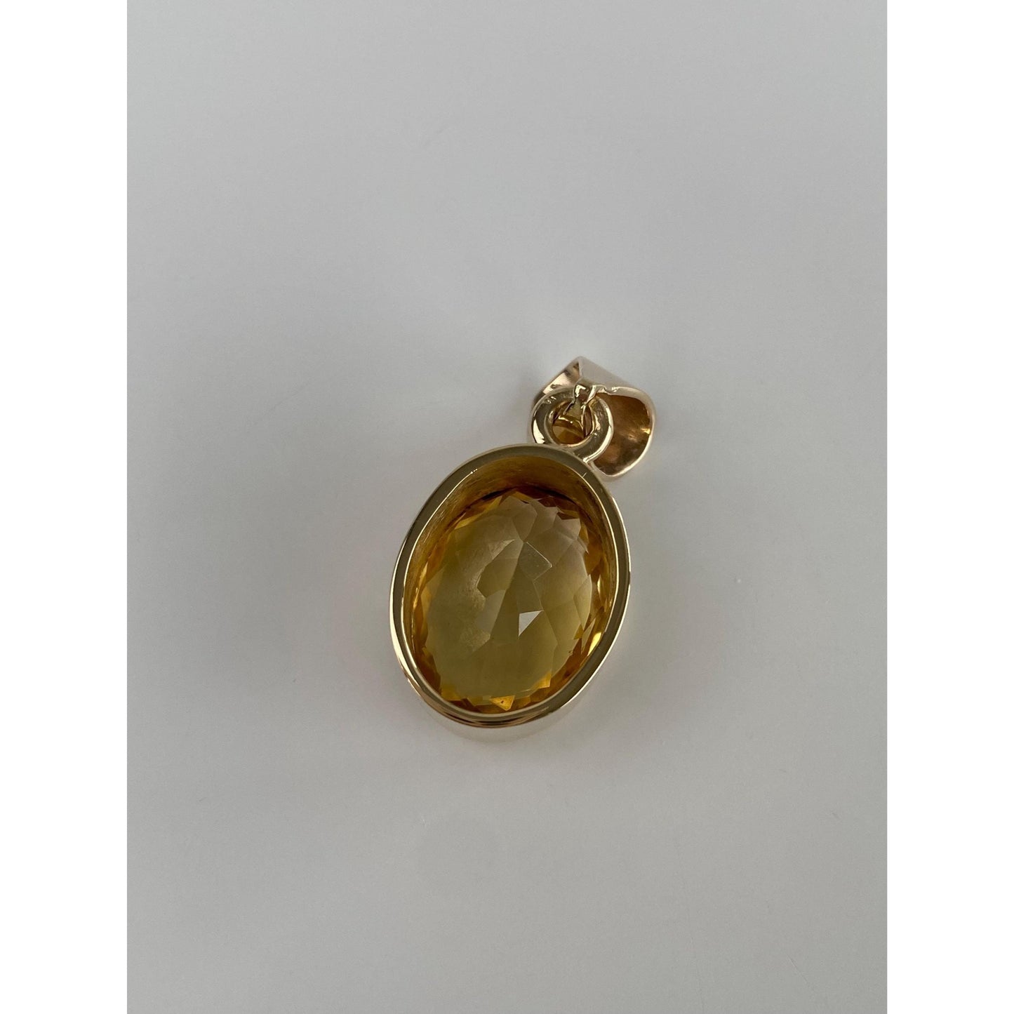 Vintage Solid 14k Yellow Gold Citrine Charm